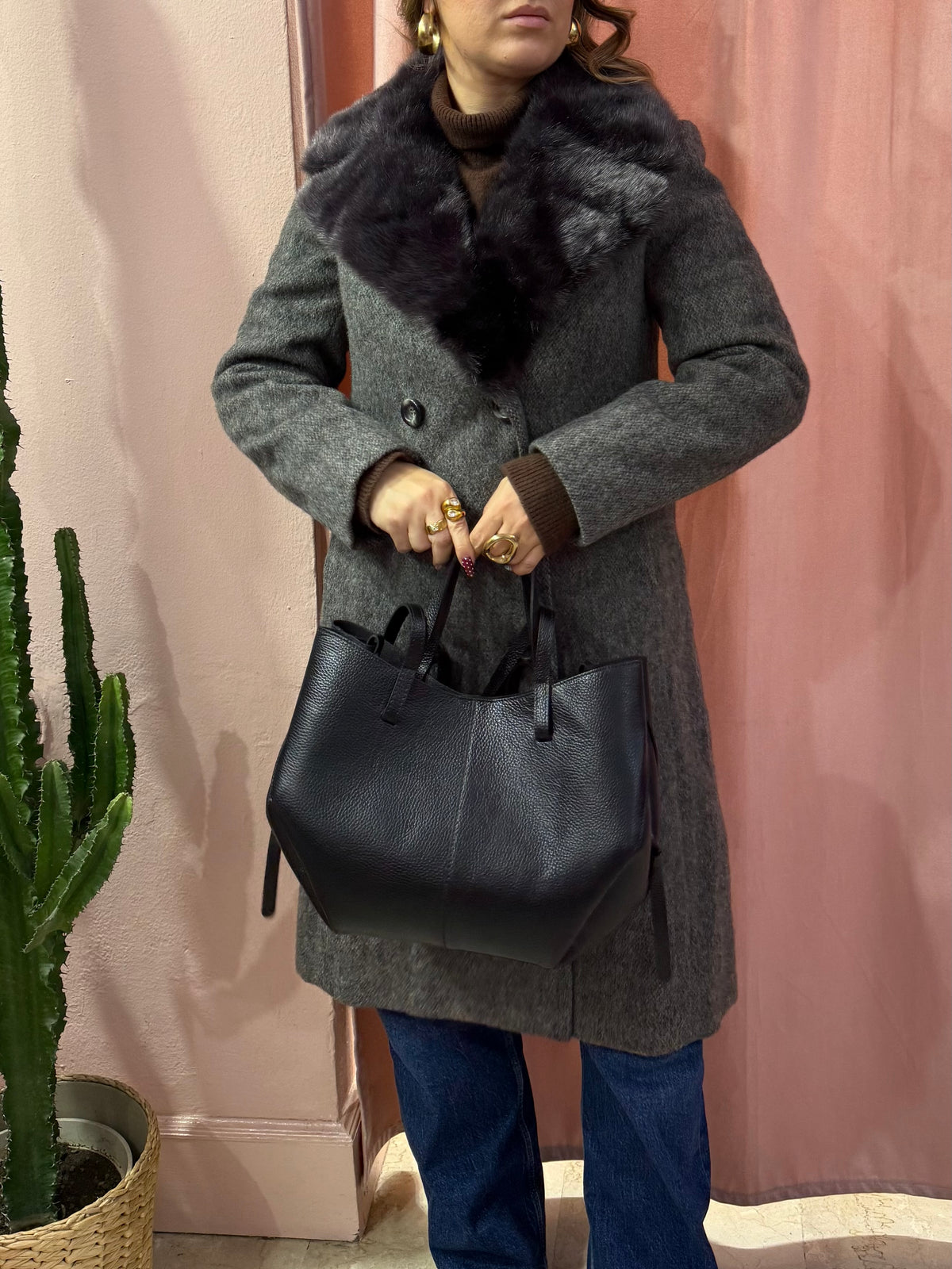 Cappotto vintage in lana e mohair