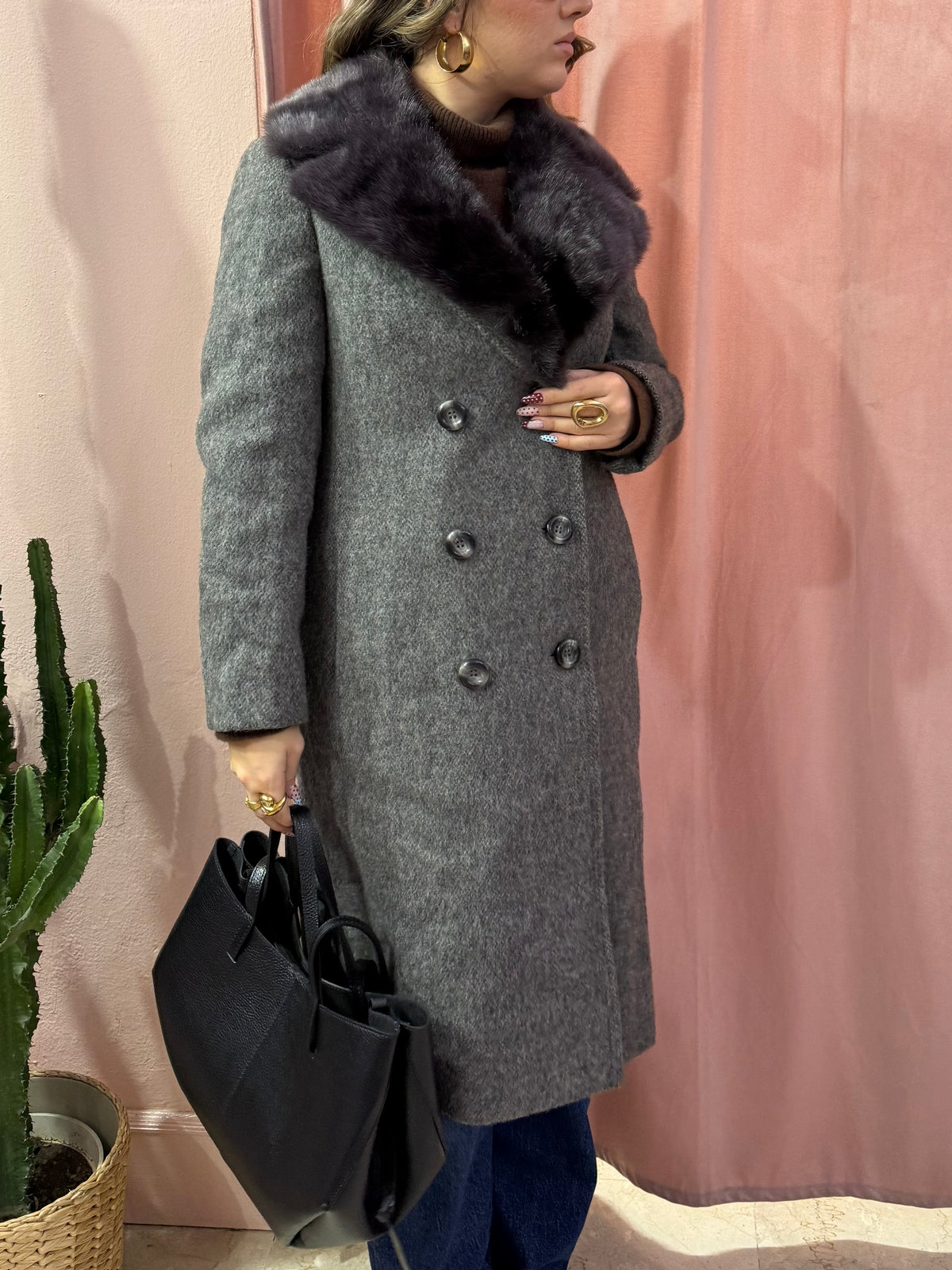 Cappotto vintage in lana e mohair