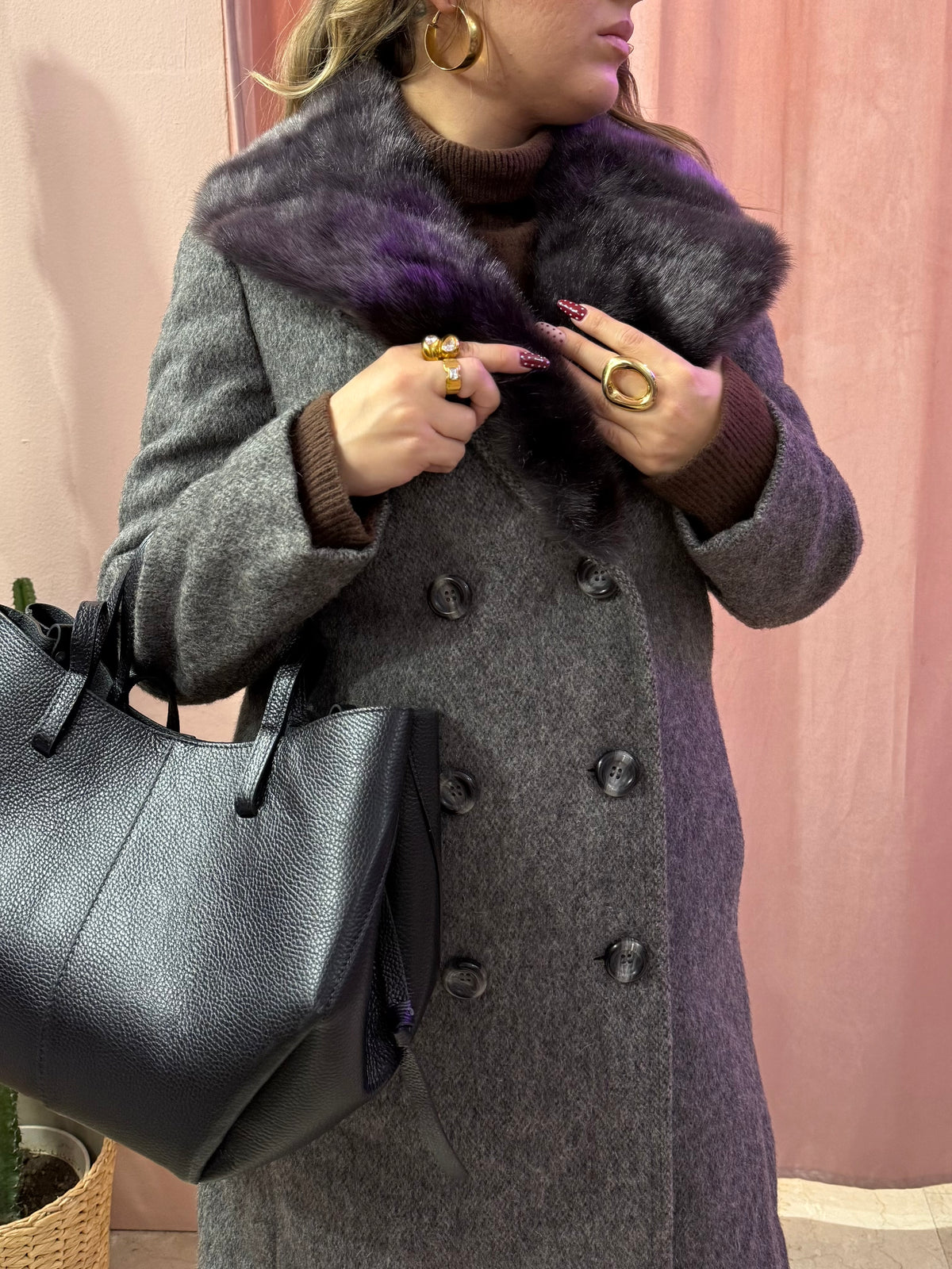 Cappotto vintage in lana e mohair