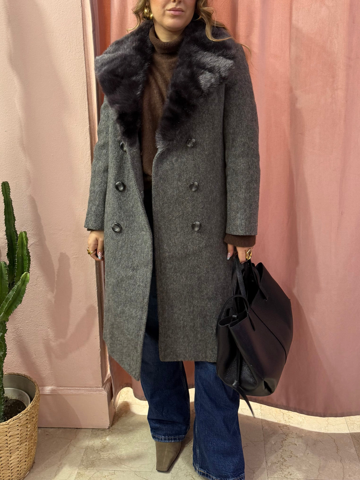 Cappotto vintage in lana e mohair