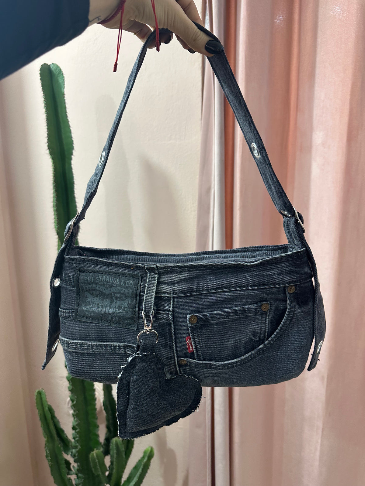 Borse levis baguette upcycling grigio scuro
