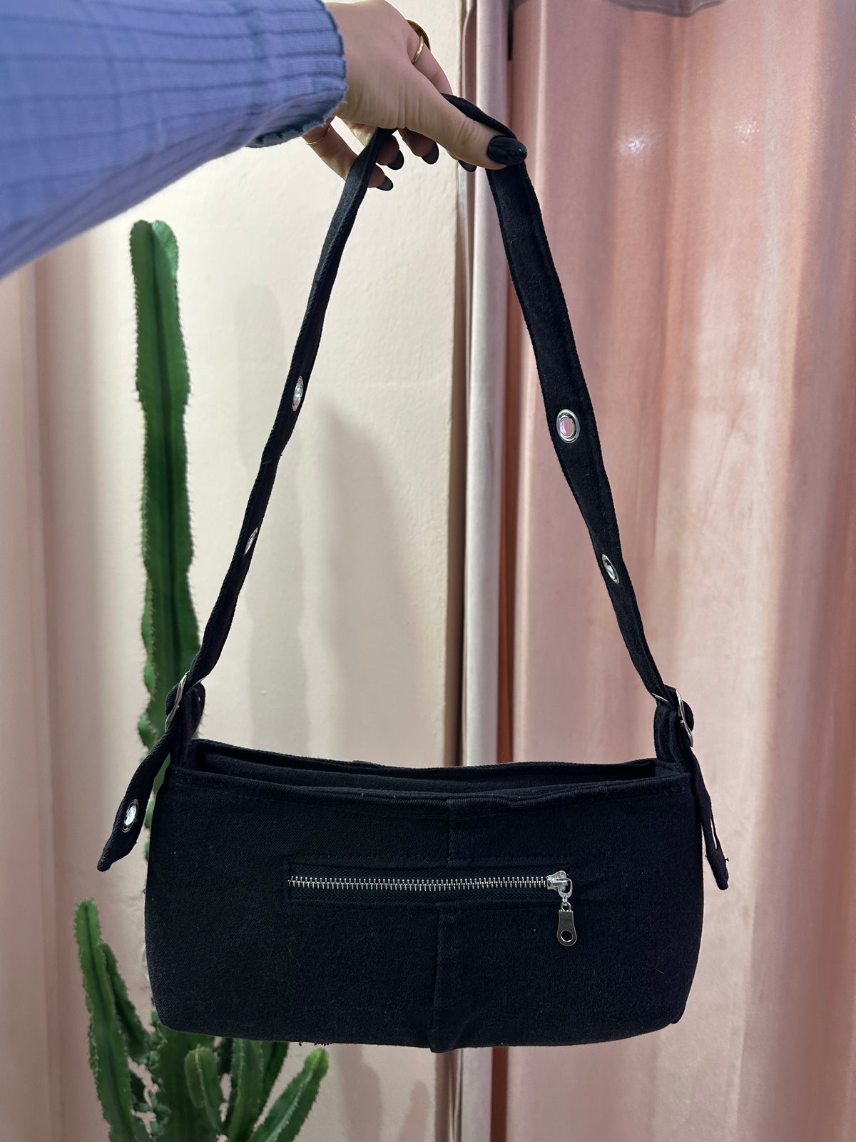 Borsa levis baguette upcycling nera