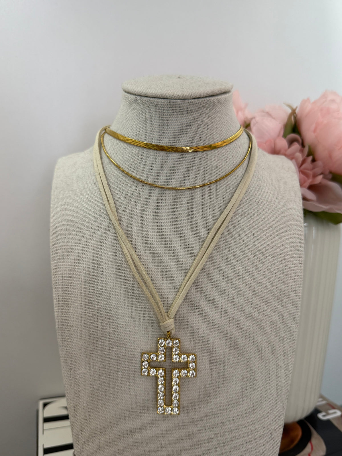 Collana con croce strass | più colori