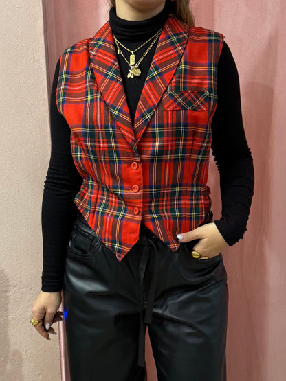 Gilet vintage scozzese