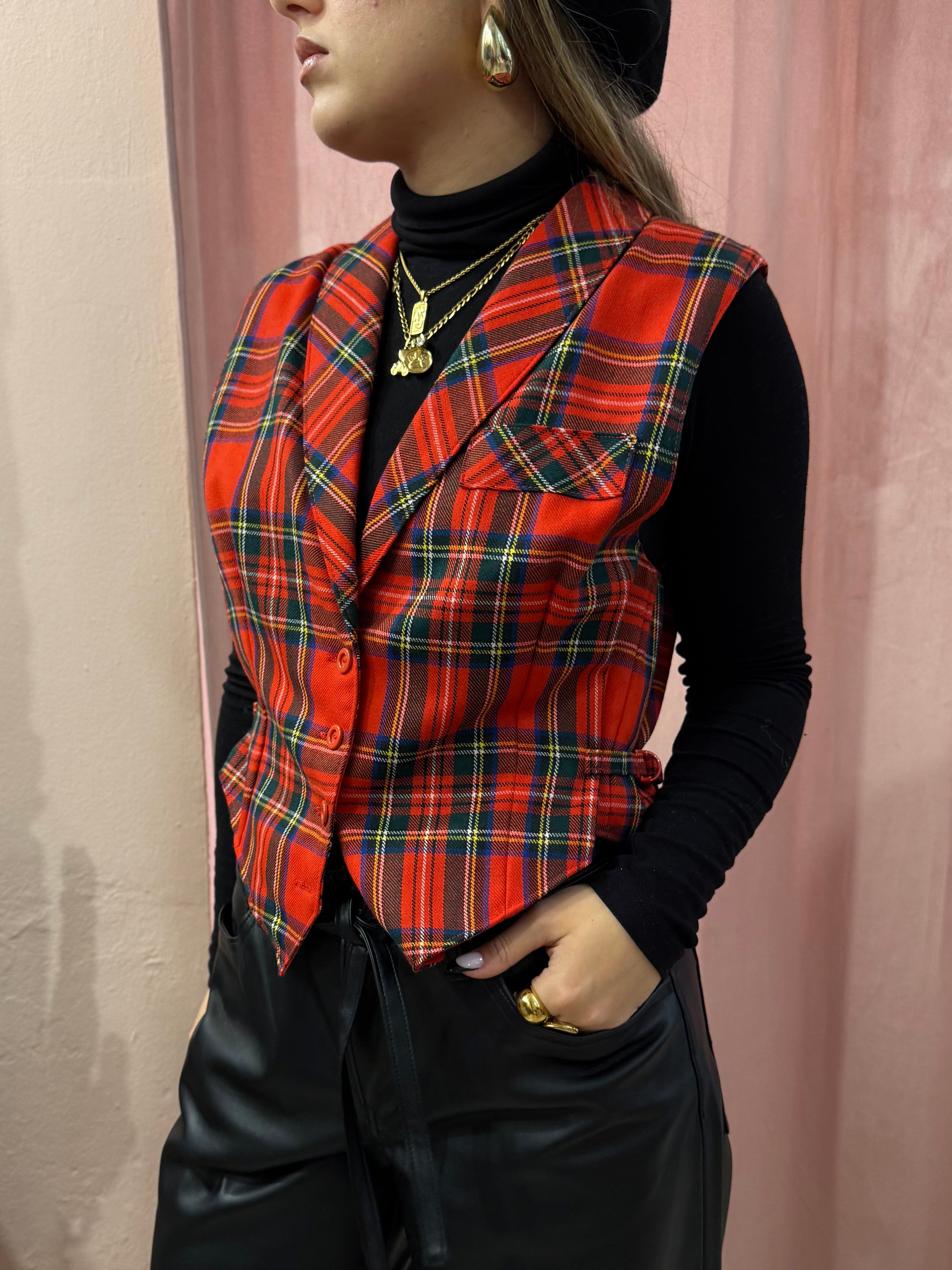 Gilet vintage scozzese
