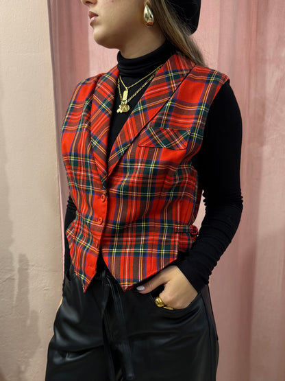 Gilet vintage scozzese
