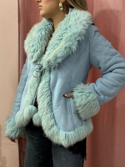 Pelliccia 00s azzurra