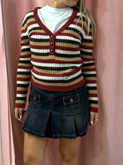 Minigonna in denim con pieghe