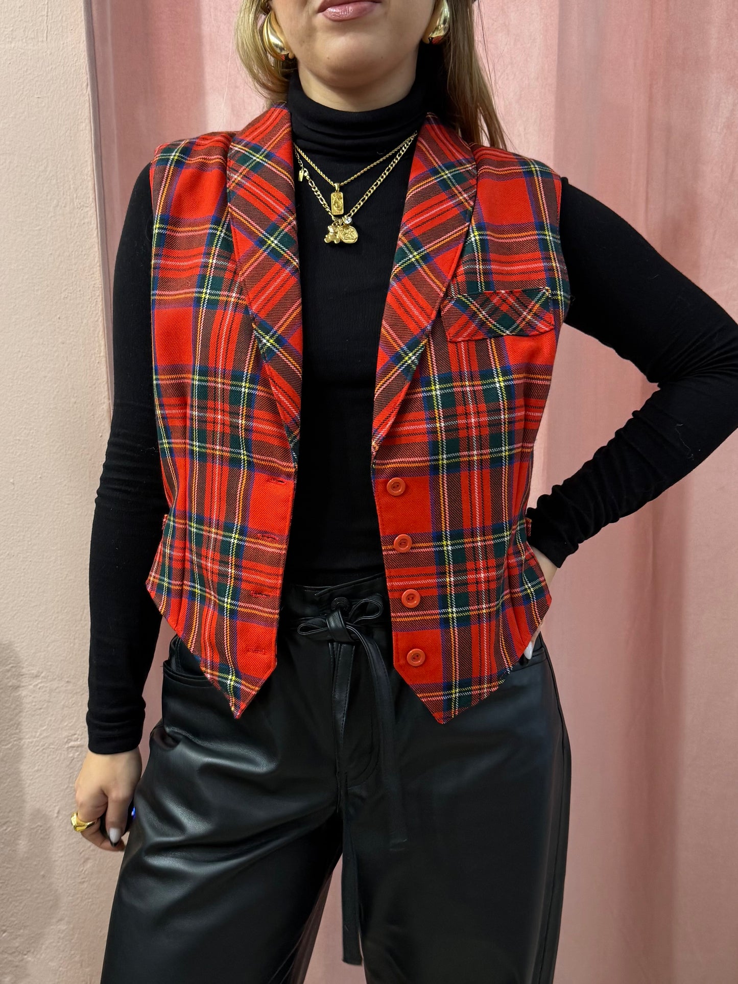 Gilet vintage scozzese