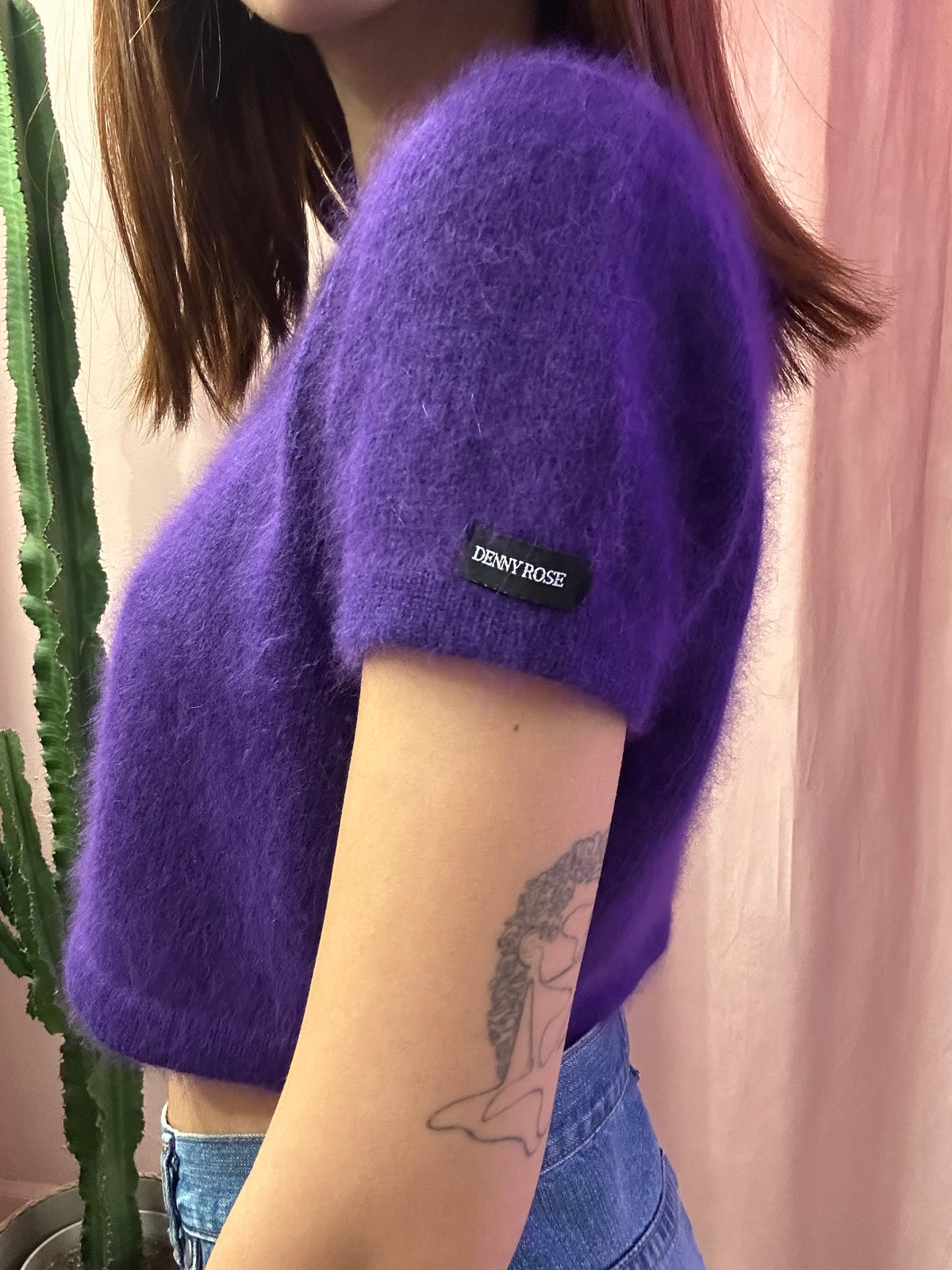 Crop top Denny rose viola in angora