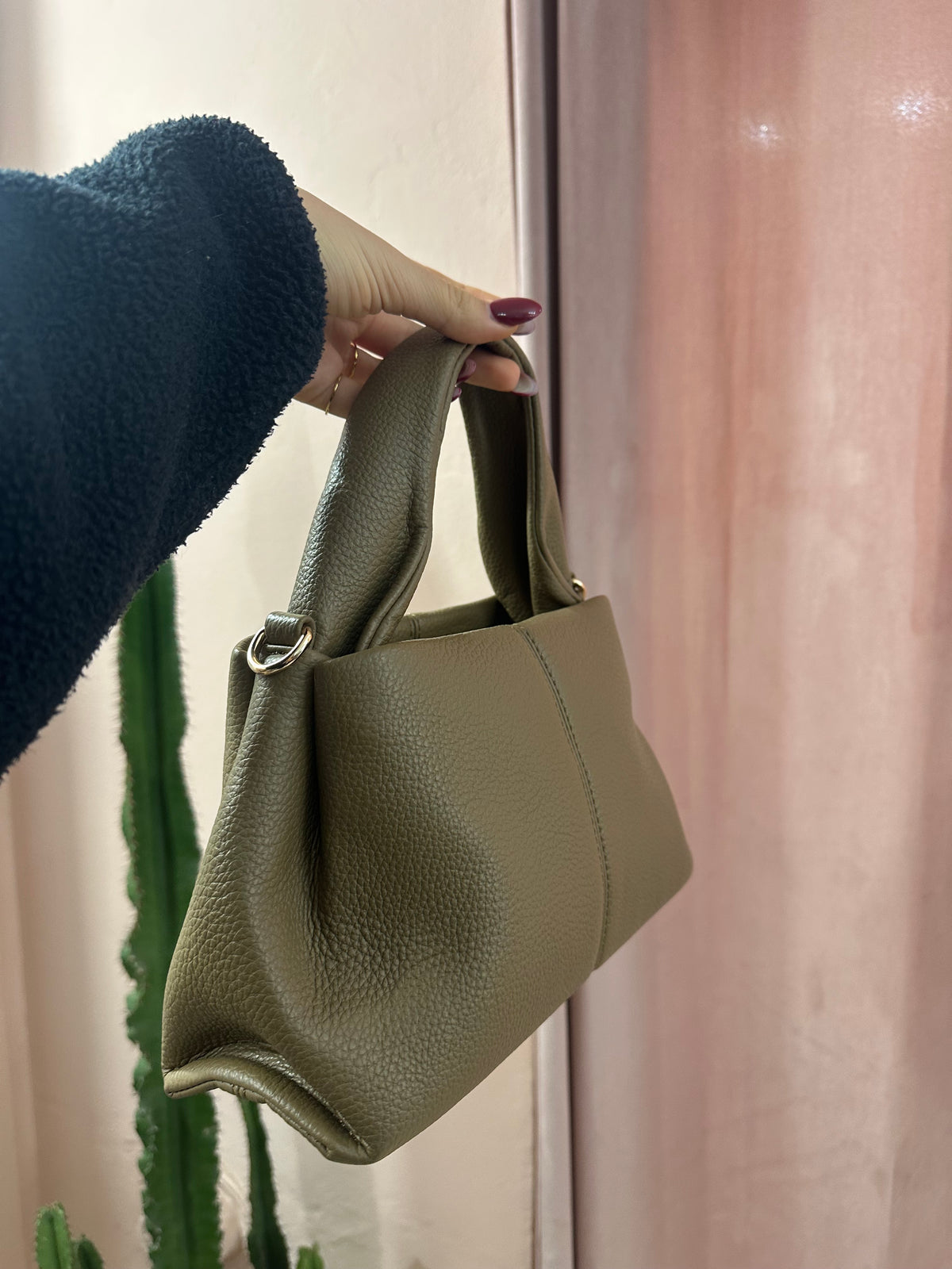 Borsa a mano verdone con tracolla