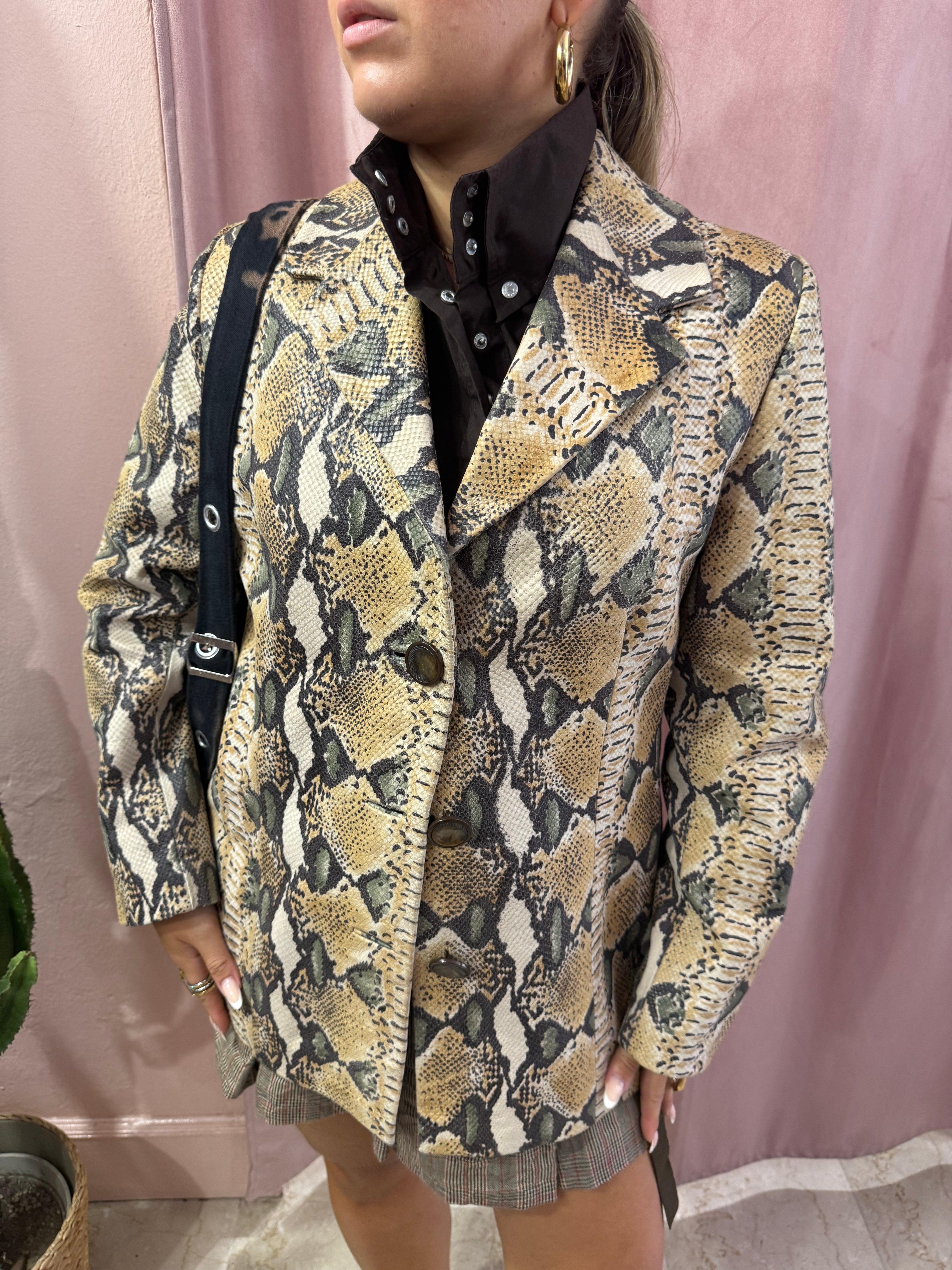 Blazer in pelle pitonato