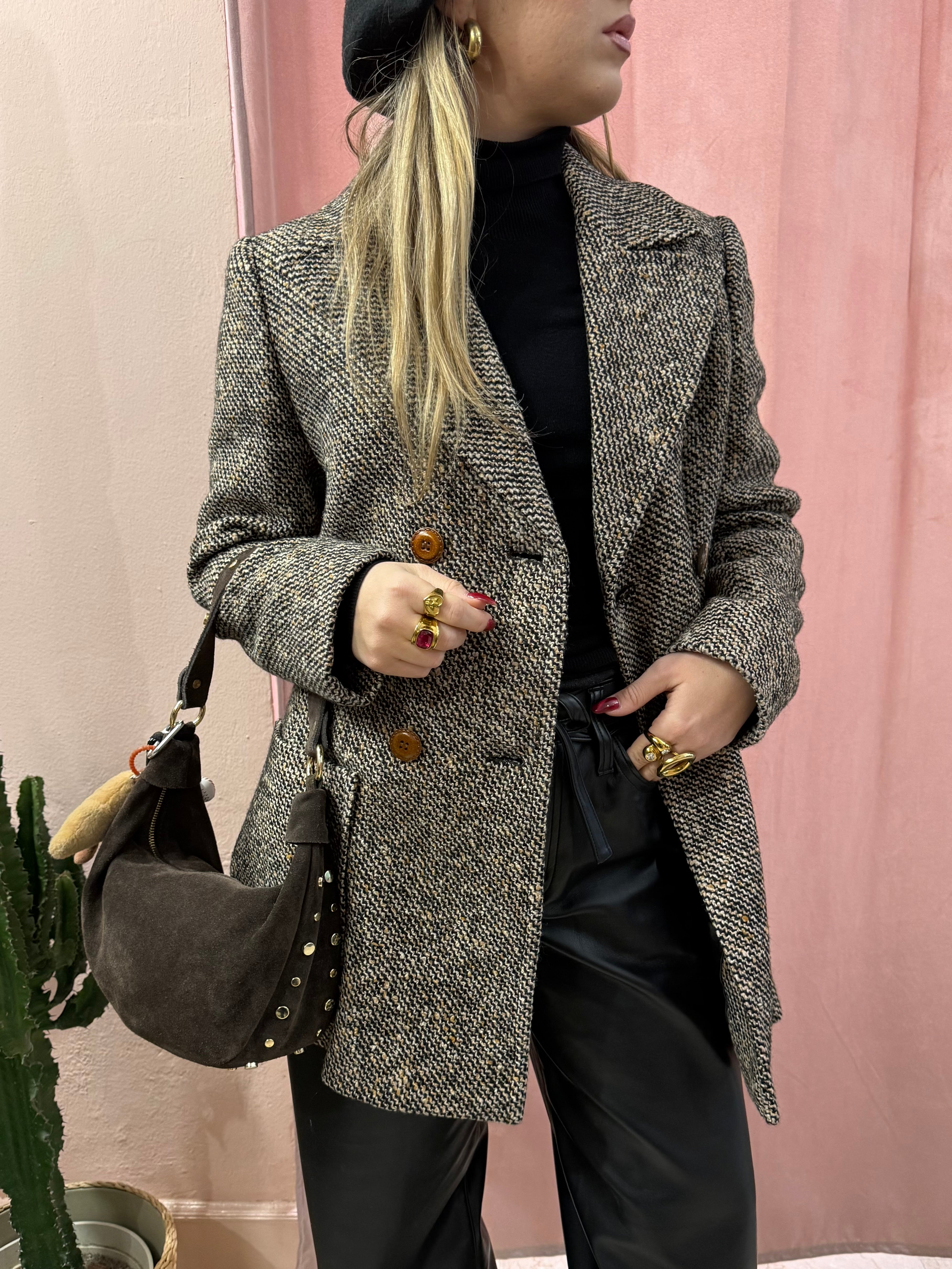 Cappotto corto in lana mélange