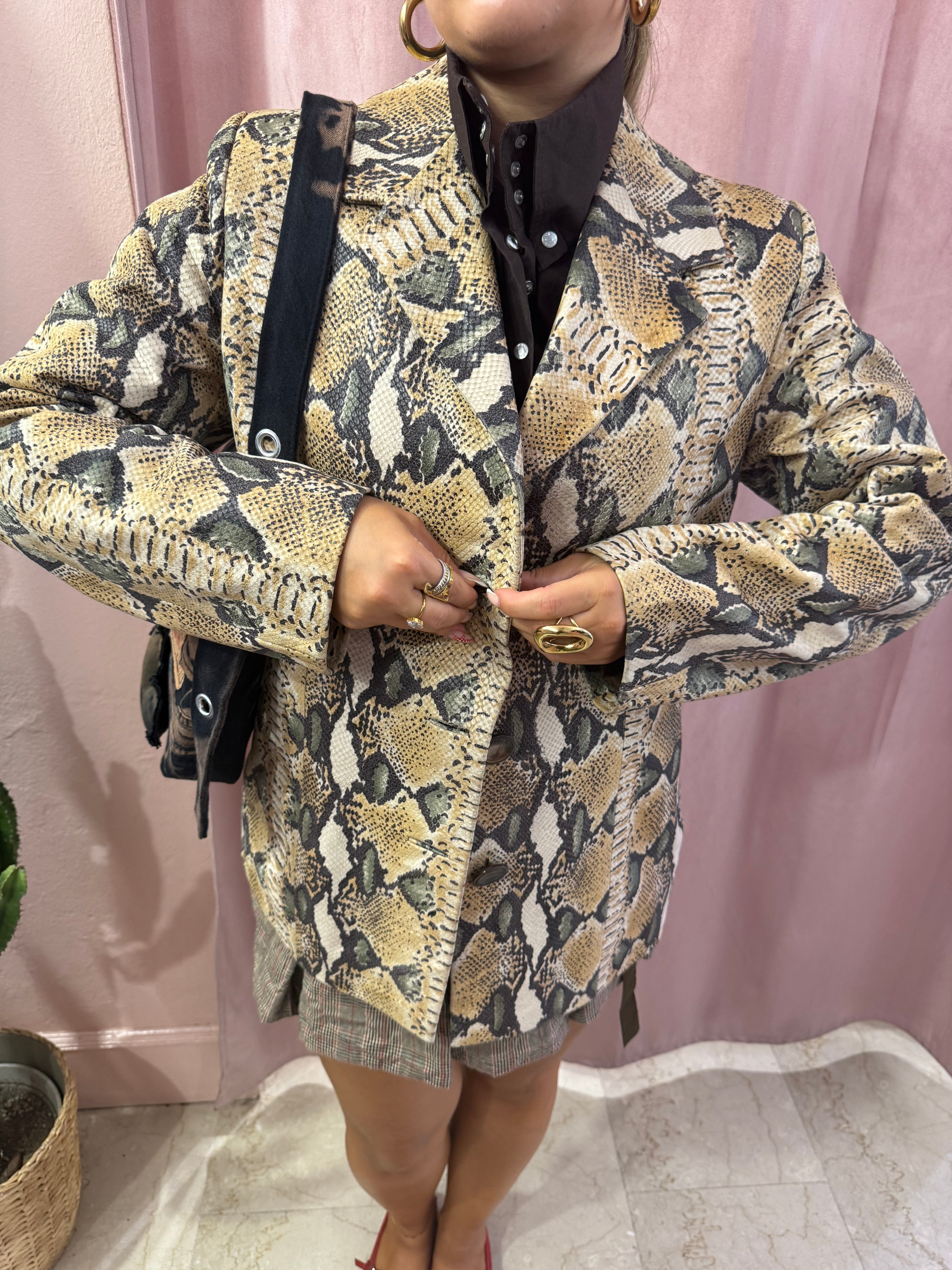 Blazer in pelle pitonato