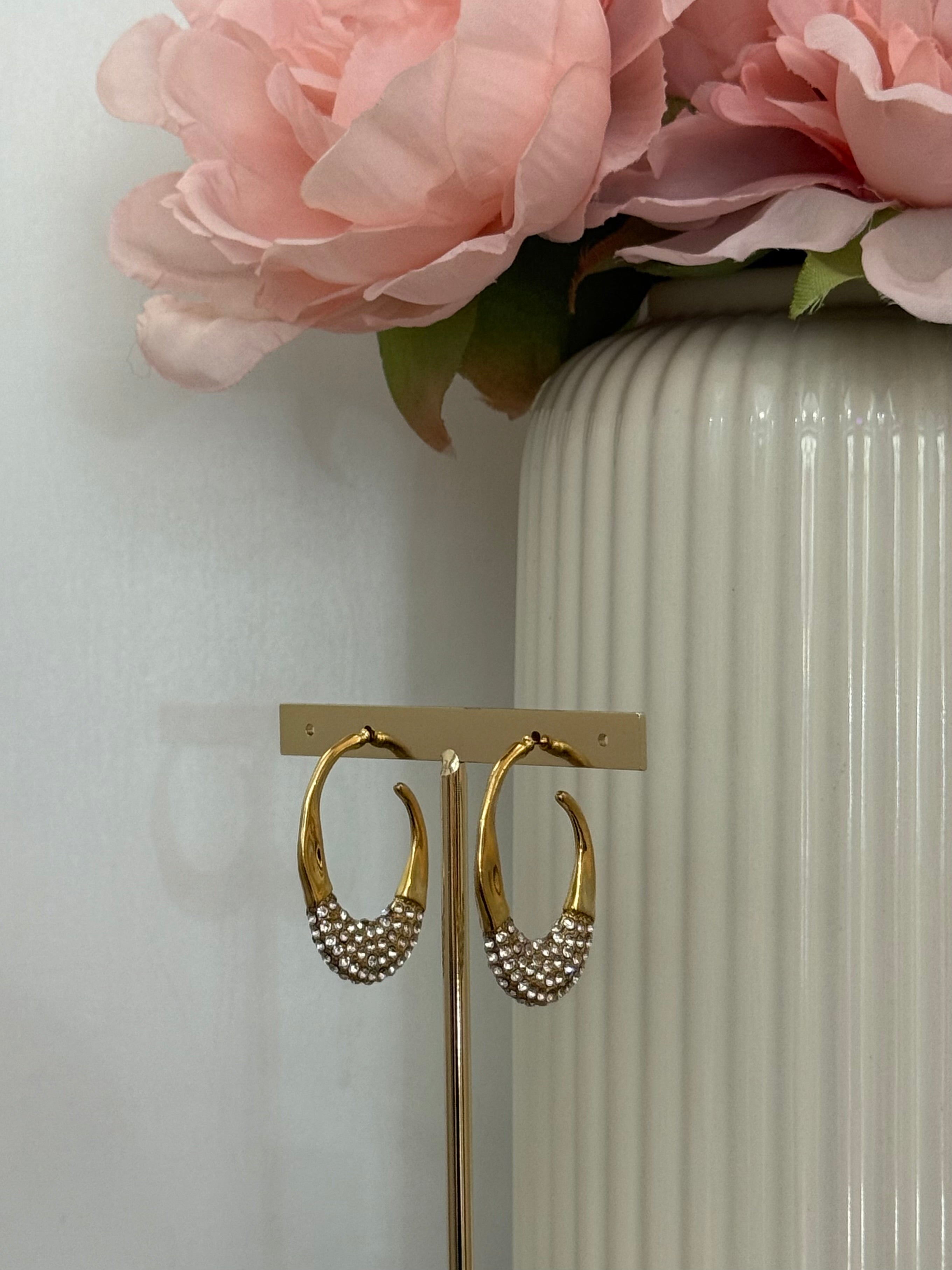 Orecchini allungati con strass