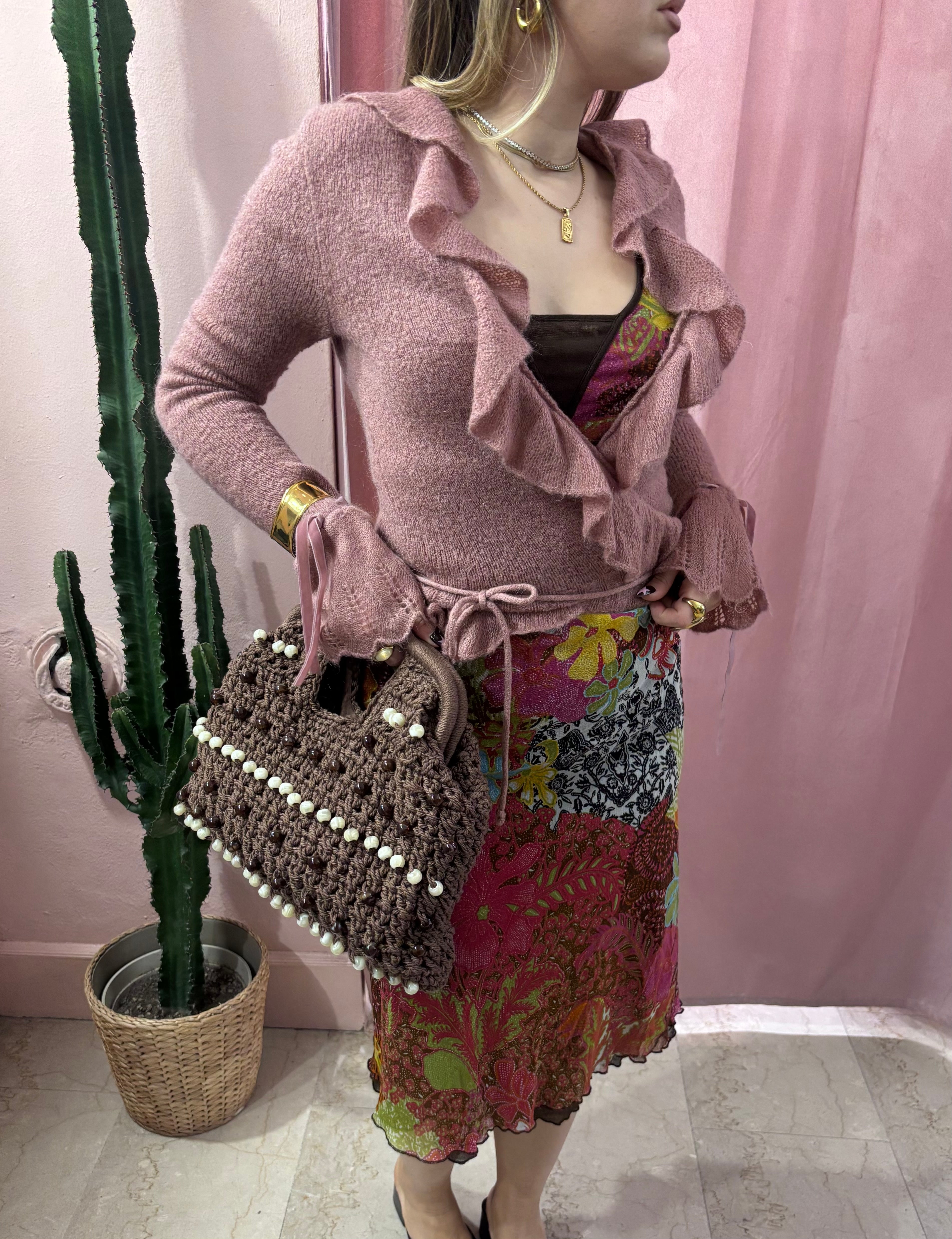 Cardigan 00s rosa antico