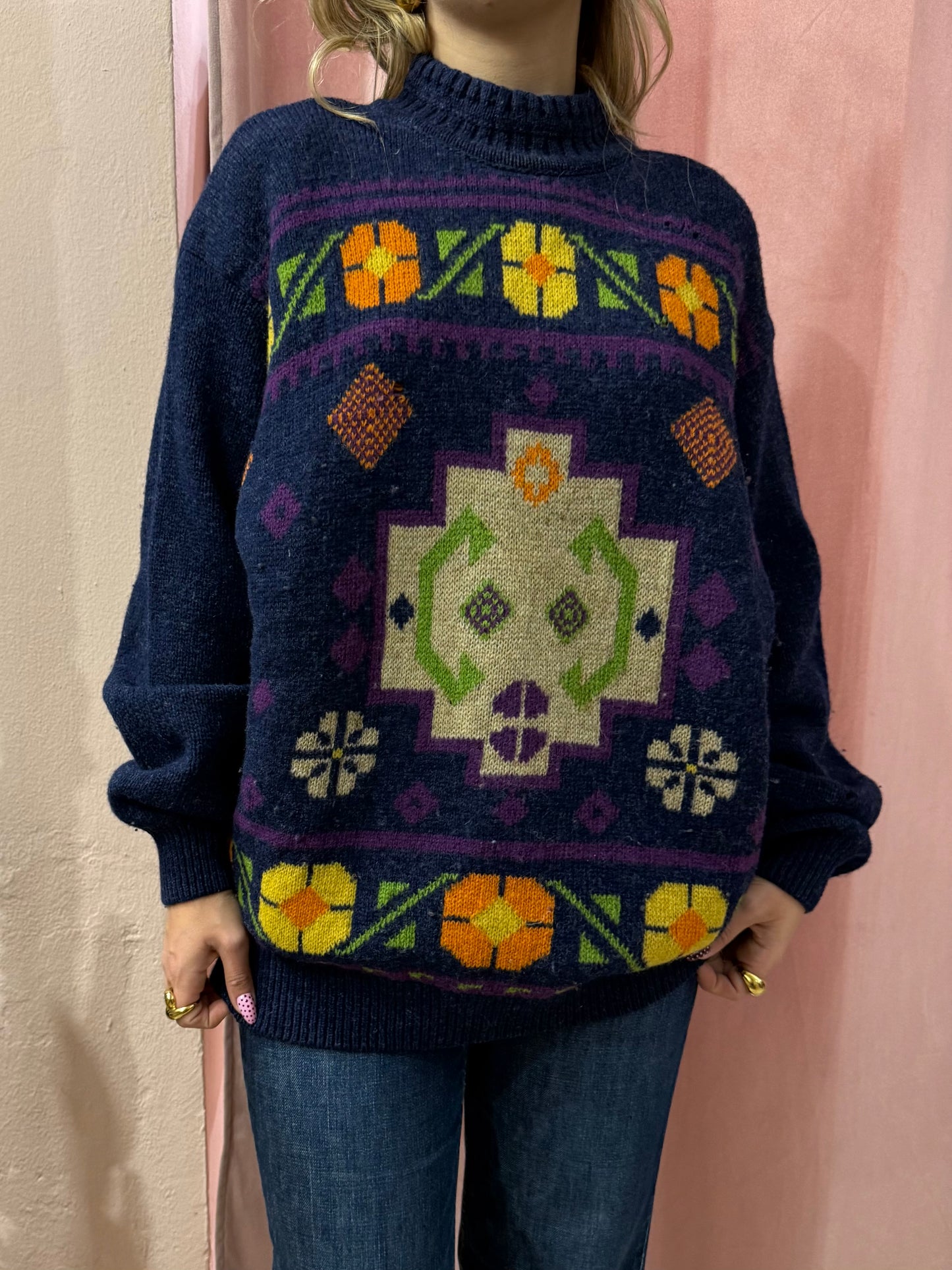 Maglione lungo in fantasia