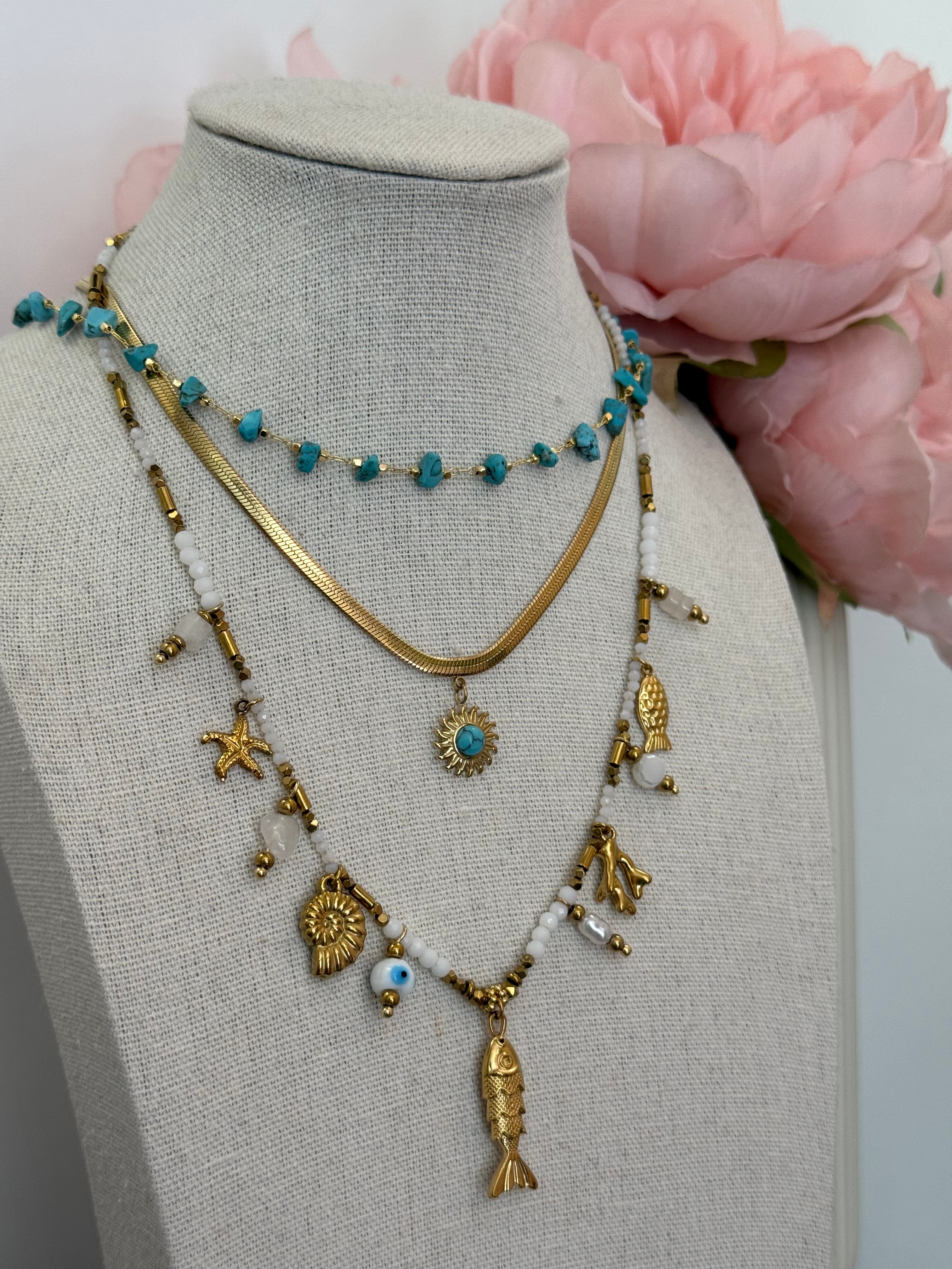 Collana girocollo con pietre sfaccettate| più colori