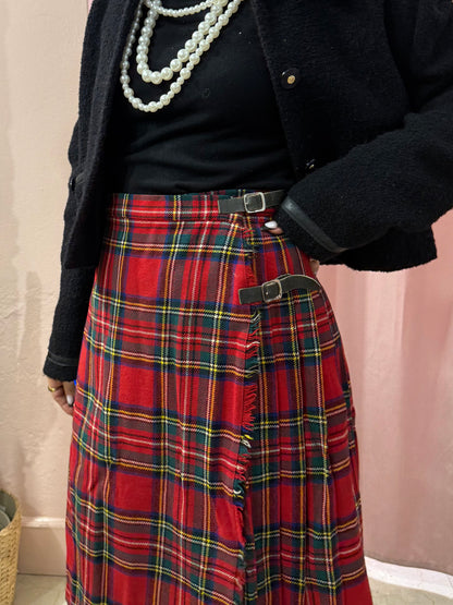 Gonna scozzese con fibbie
