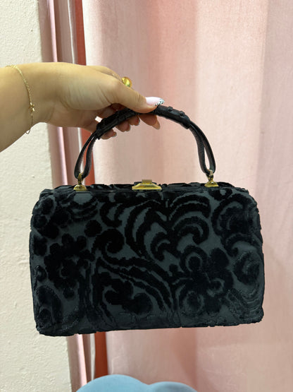 Borsa bauletto vintage in velluto