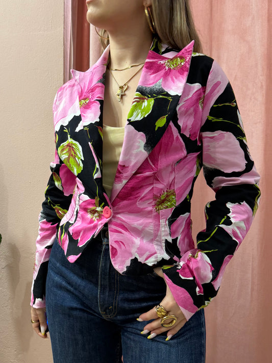 Blazer 2000 fantasia a fiori fucsia