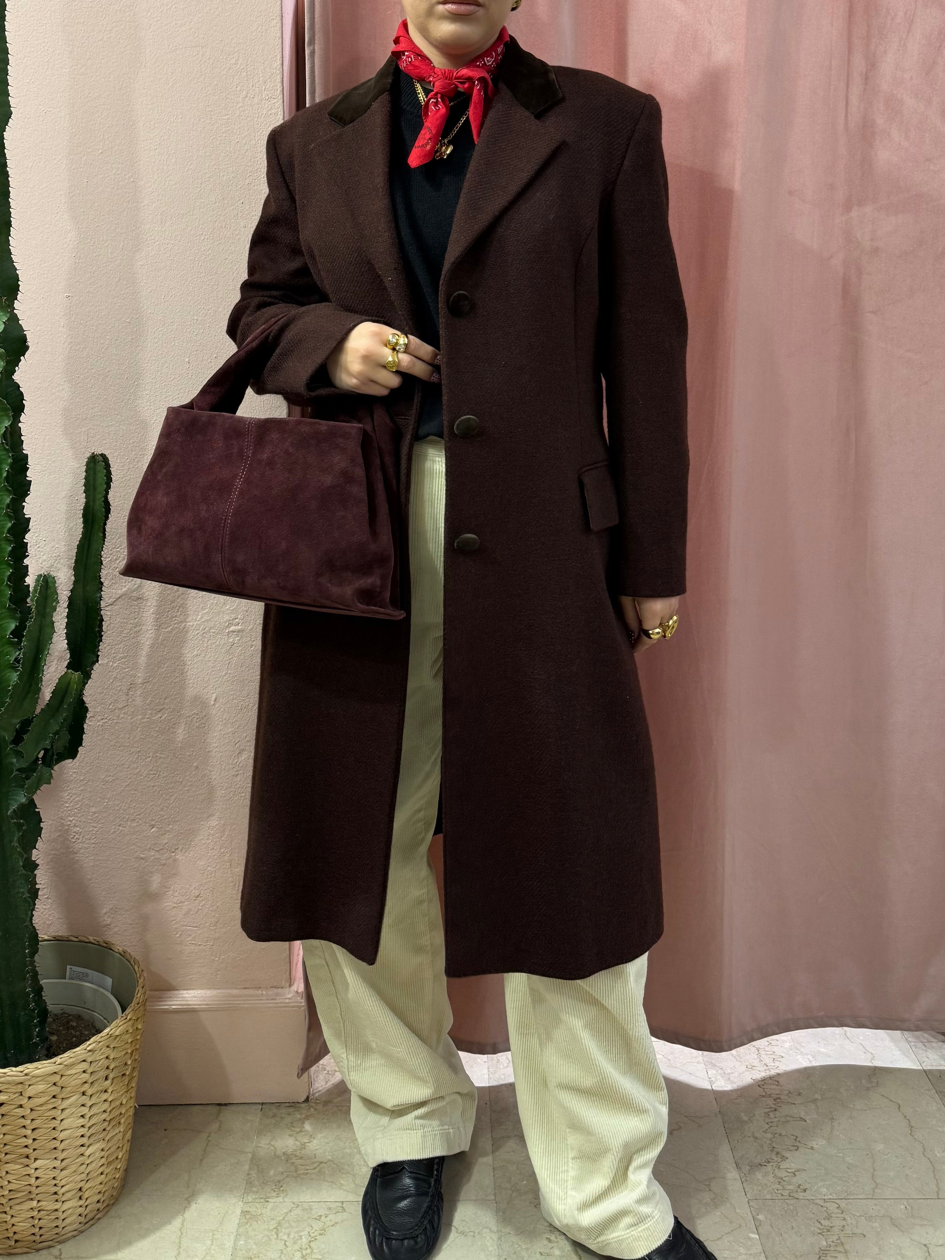 Cappotto burgundy in pura lana