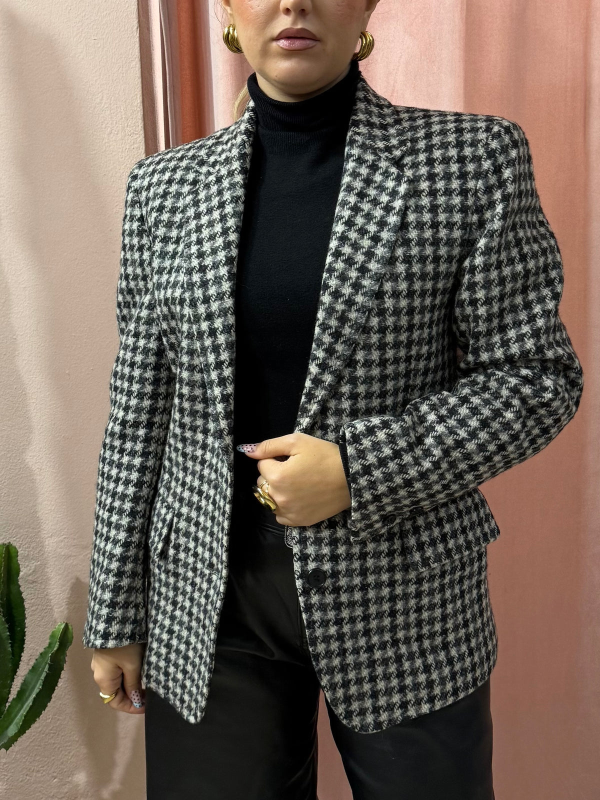 Blazer in pura lana pied de poule