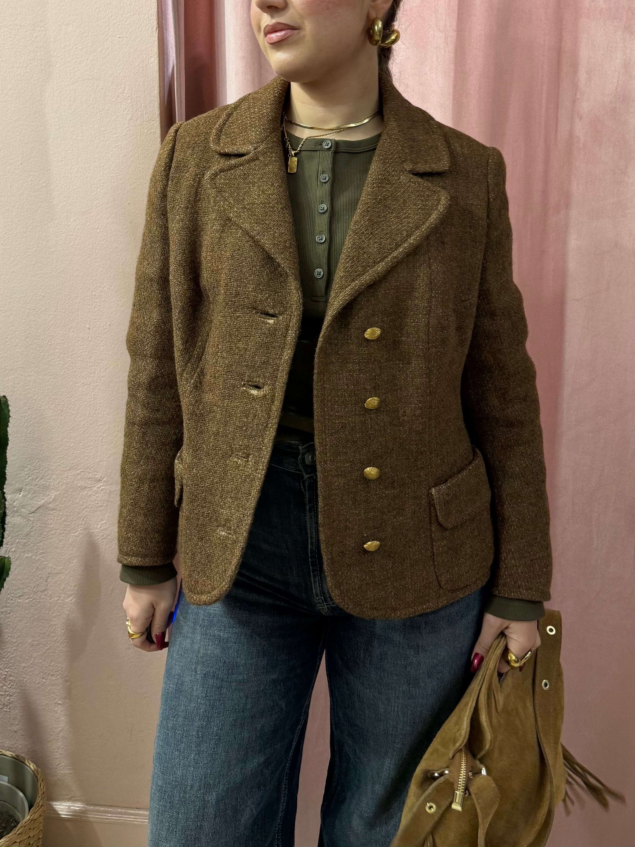 Blazer vintage in lana mélange