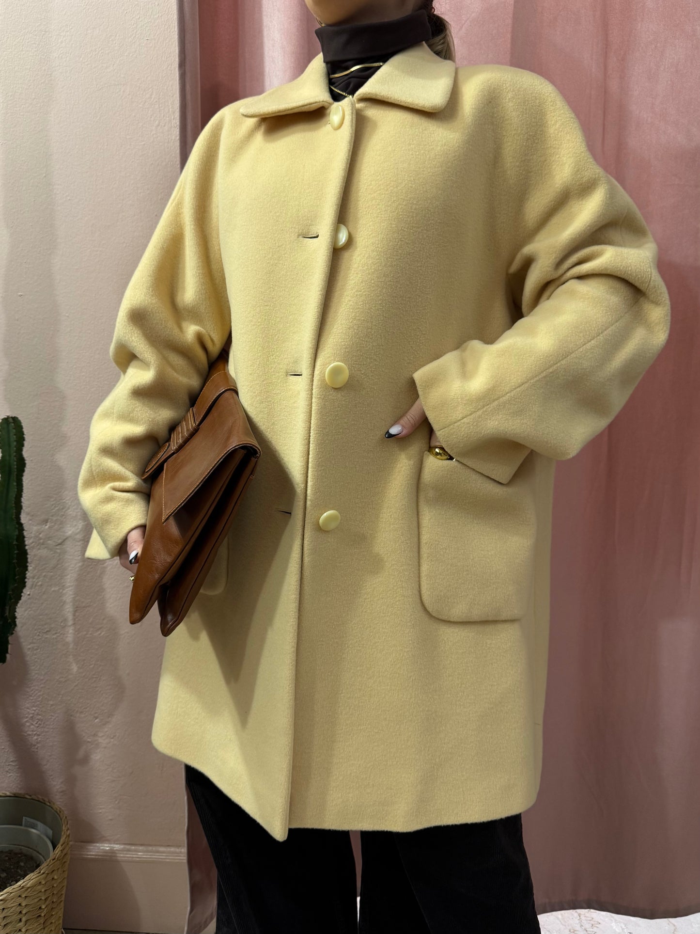 Cappotto vintage in lana crema