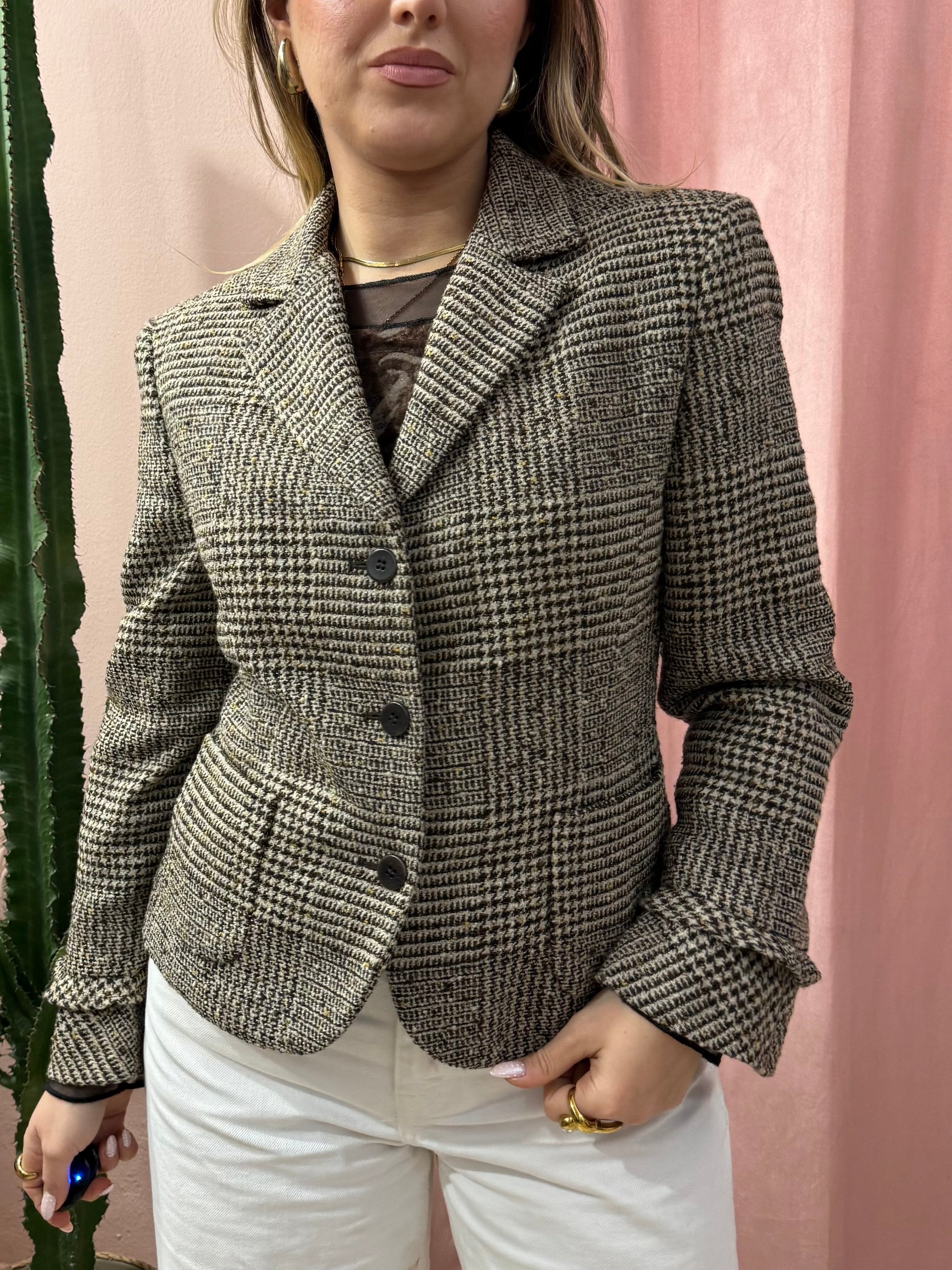 Blazer in lana pied de poule