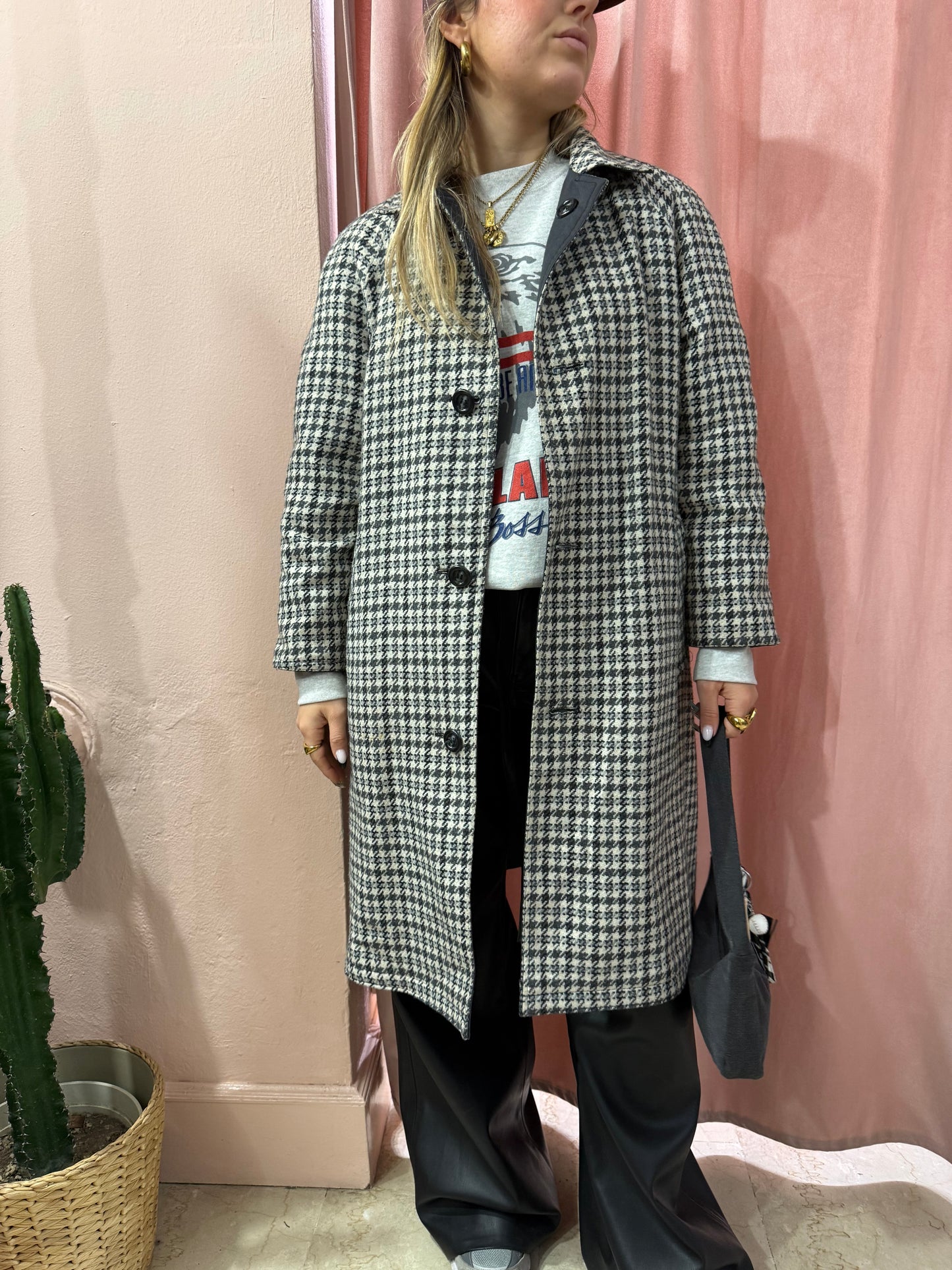 Trench reversibile a quadretti