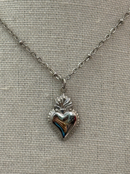 Collana Cuore Sacro gold/silver