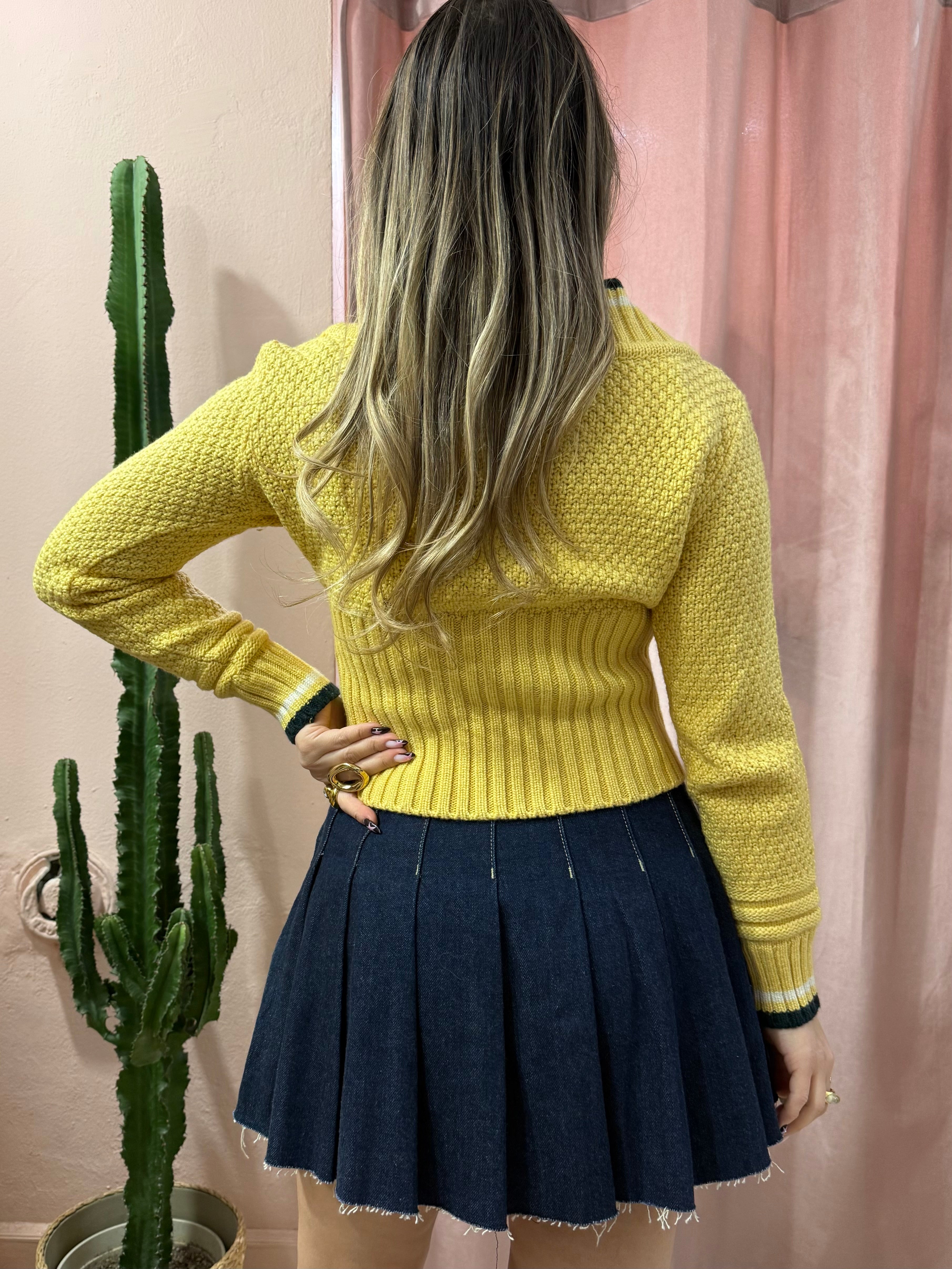 Maglione crop giallo 00s
