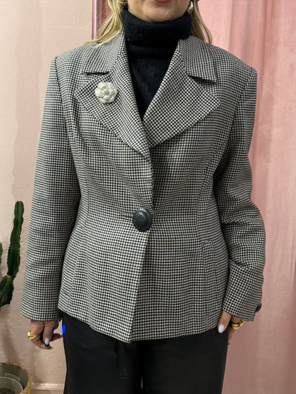 Blazer pied de poule avvitato in lana