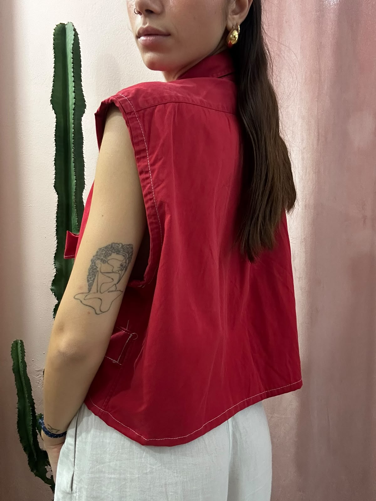 Camicia Ralph Lauren upcycling fiocco rossa
