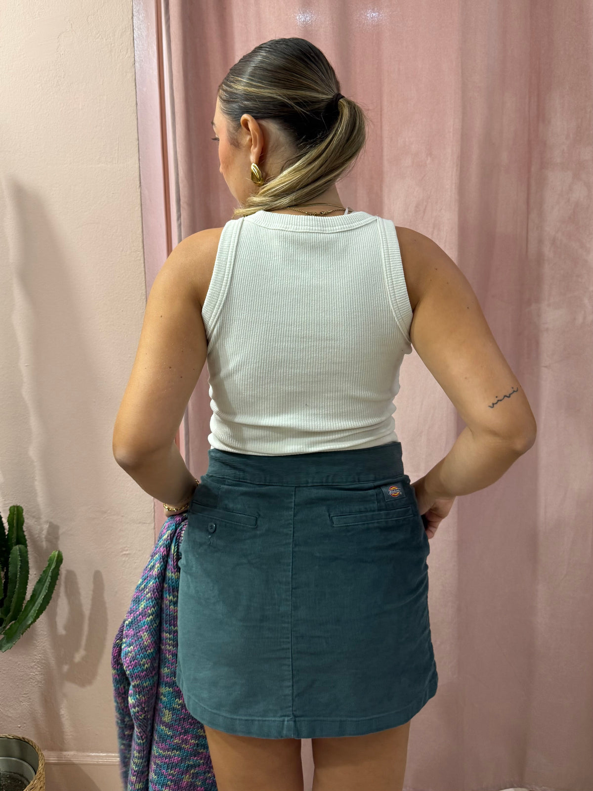 Minigonna Dickies a costine petrolio