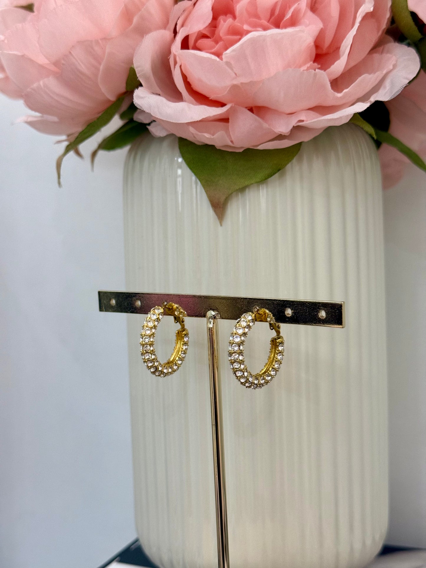 Orecchini a cerchio con zirconi gold/silver