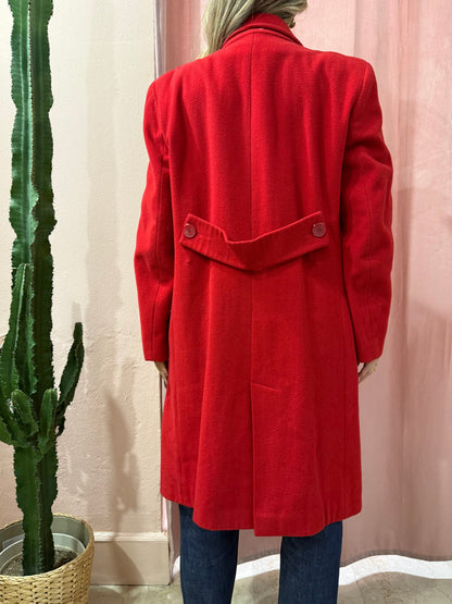 Cappotto vintage rosso Gina Lebole misto cashmere