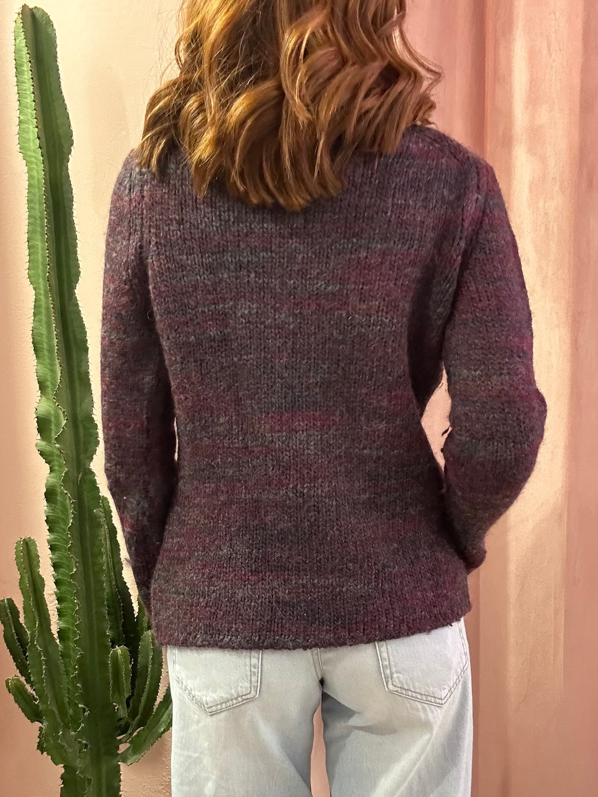 Maglione Tommy Hilfiger girocollo in misto lana viola