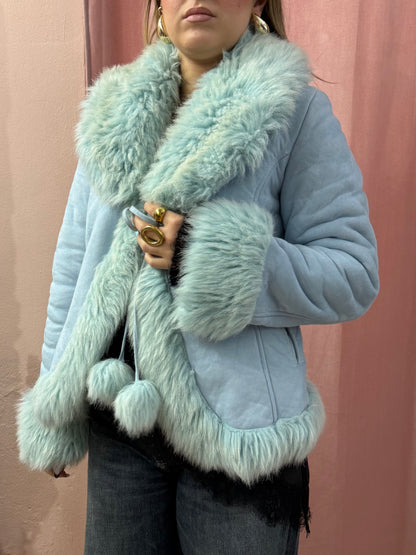 Pelliccia 00s azzurra