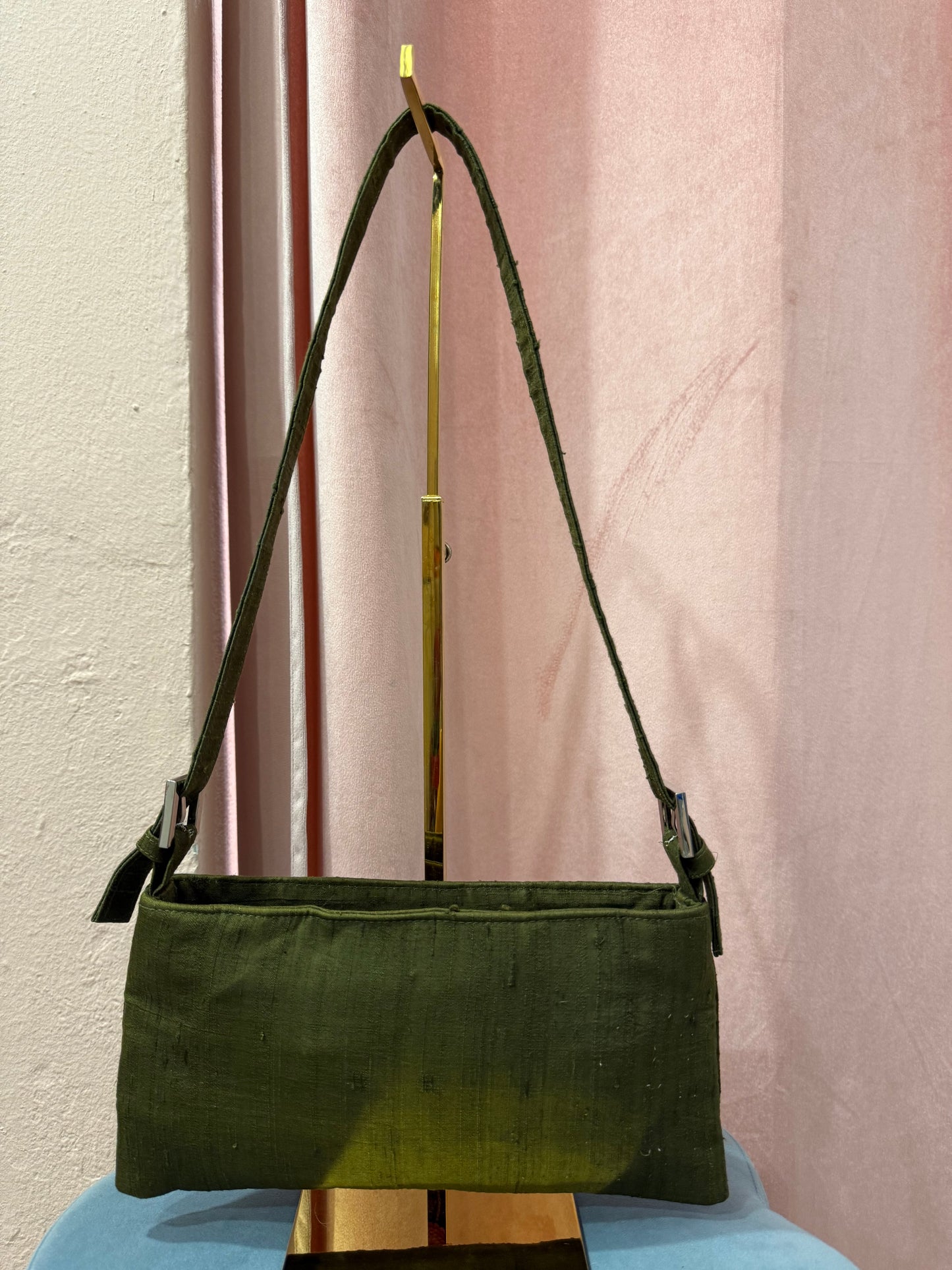 Borsa baguette con paillettes