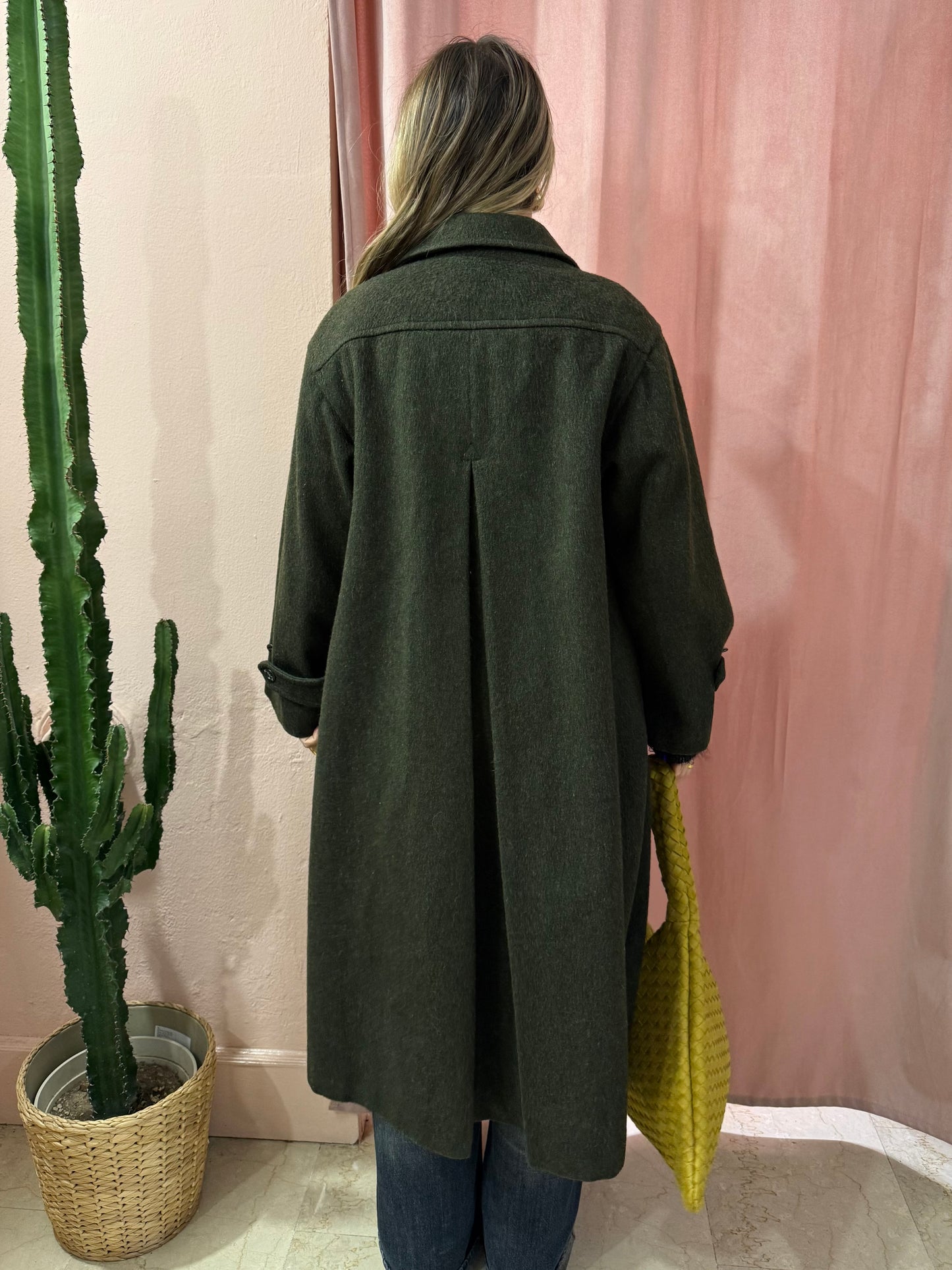 Cappotto maxi verdone in lana
