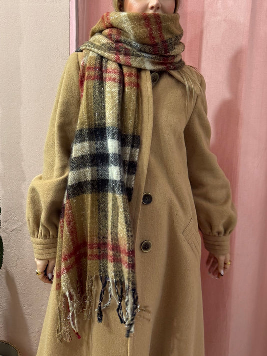 Sciarpa check in misto lana e cashmere