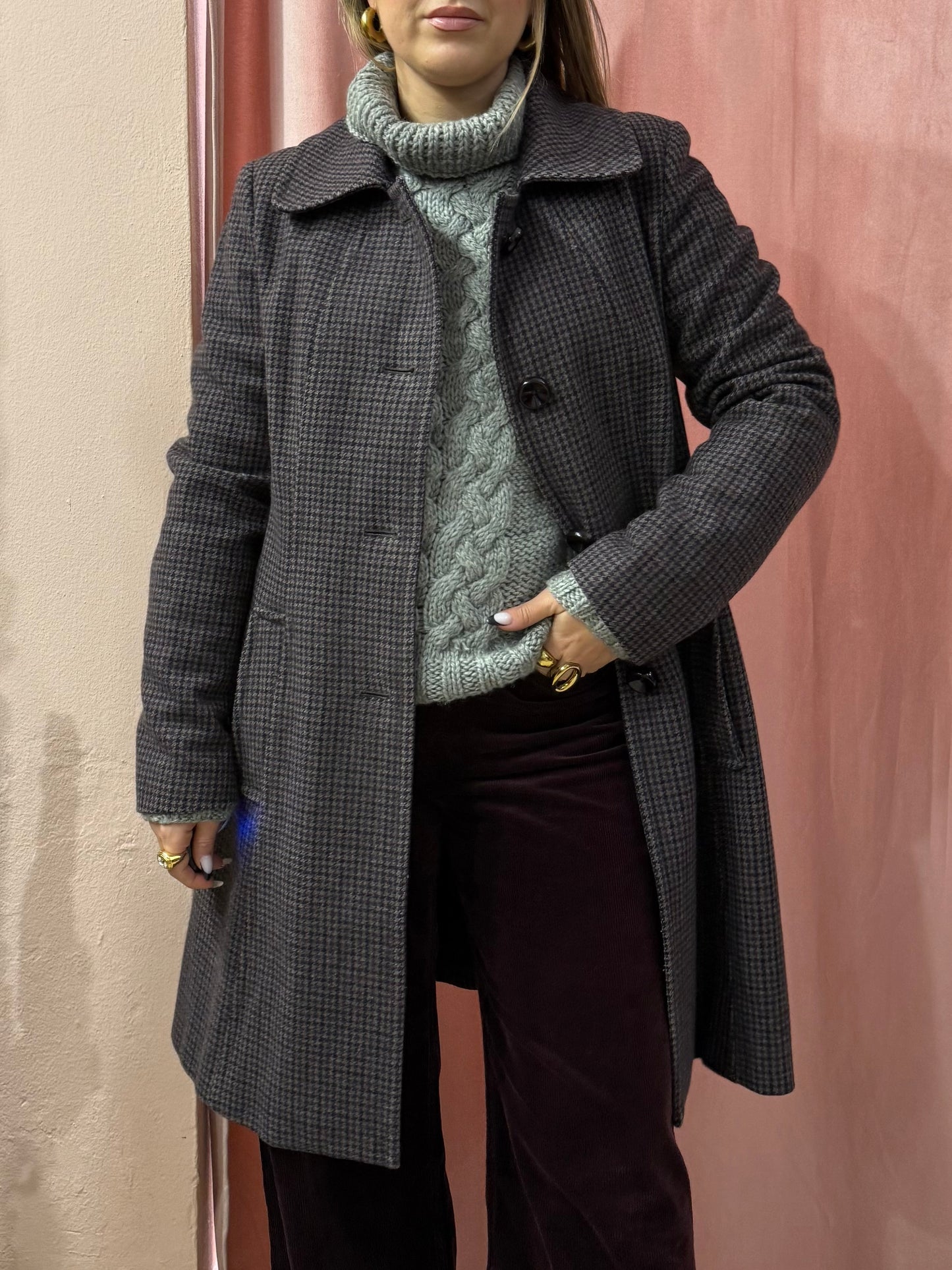 Cappotto Intrend pied de poule in lana