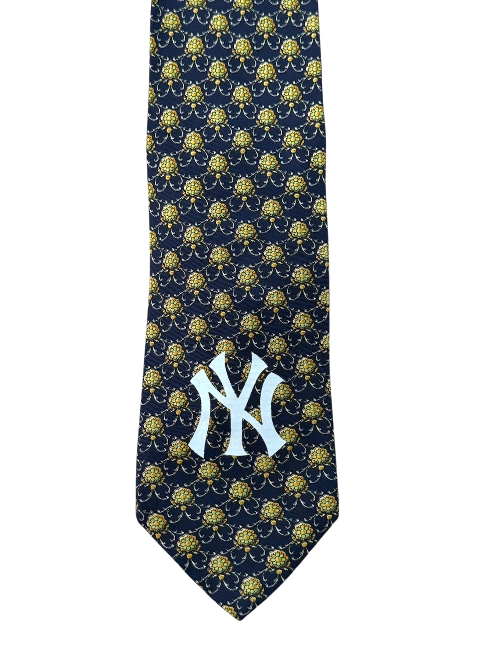 Cravatta New Yankees in fantasia a fiori sul blu