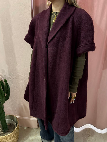 Cappotto smanicato burgundy
