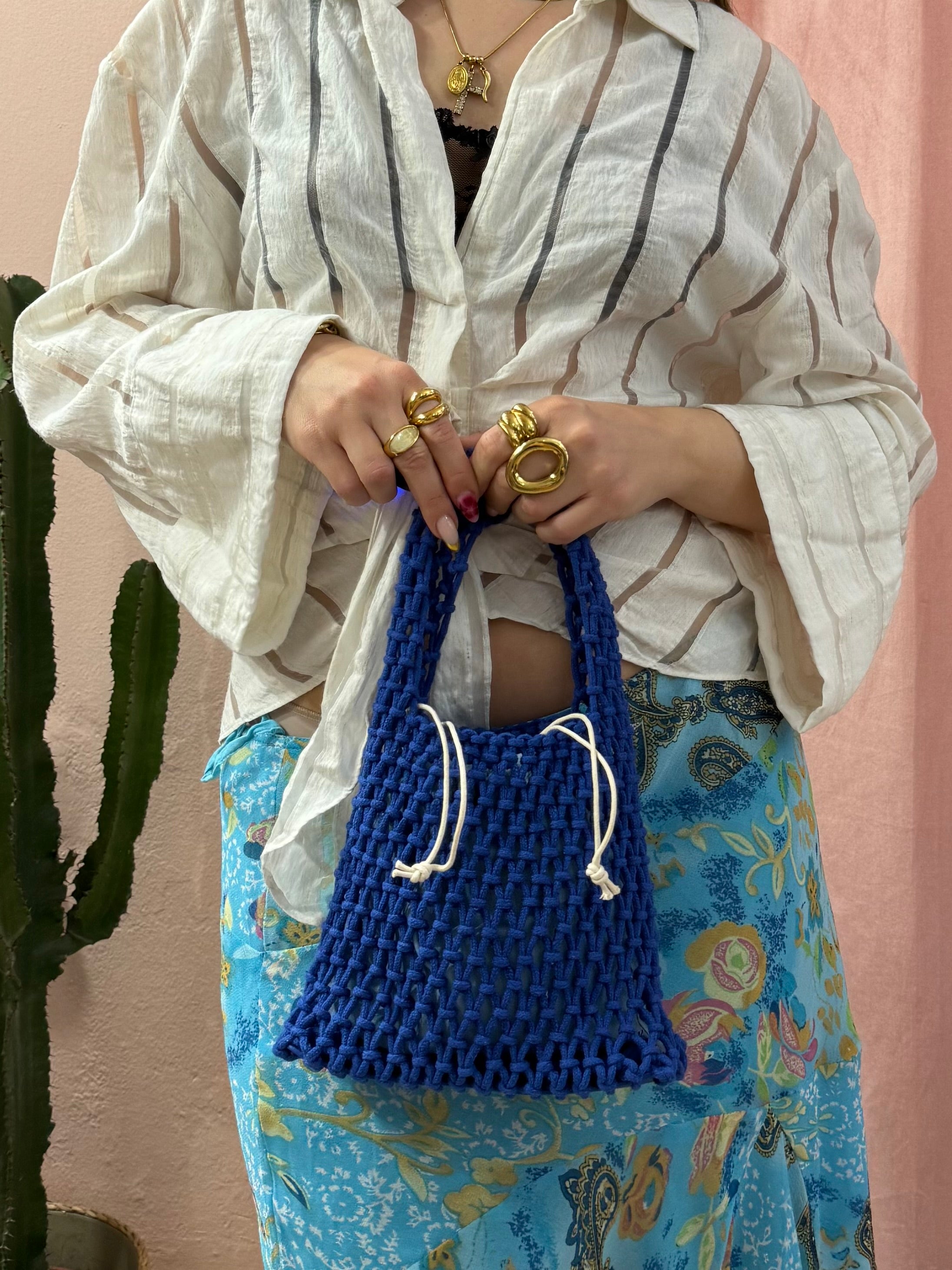 Borsa crochet blu