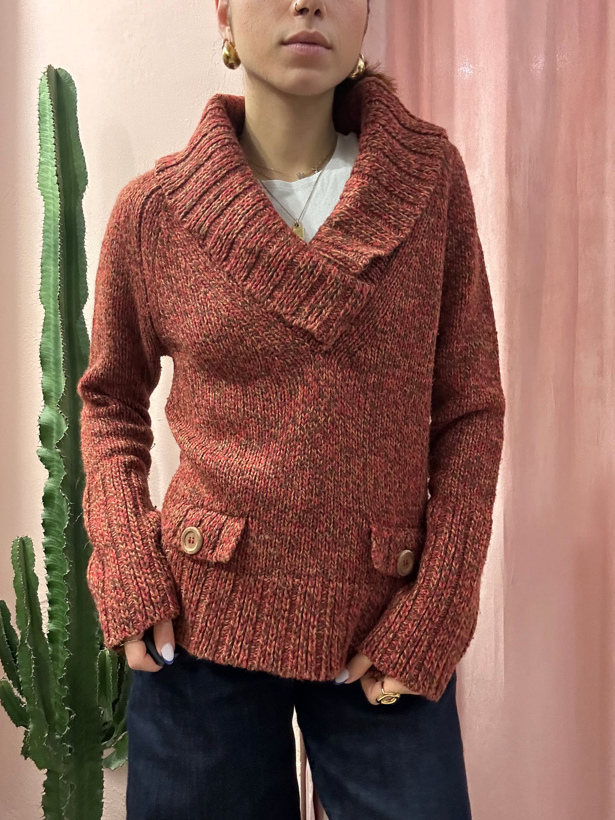 Maglione Max&co. mélange dettaglio tasche