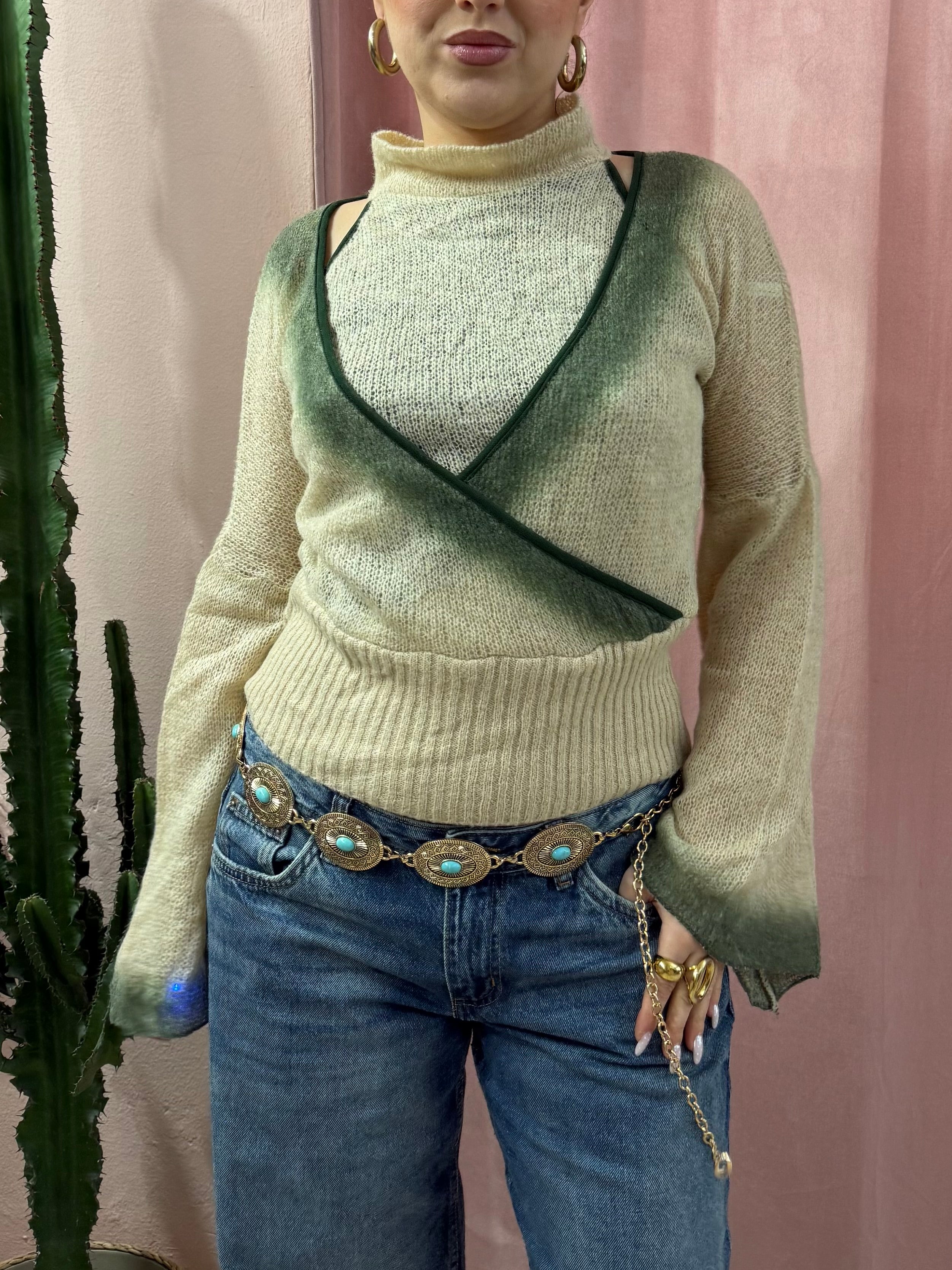 Top in maglia 00s misto lana