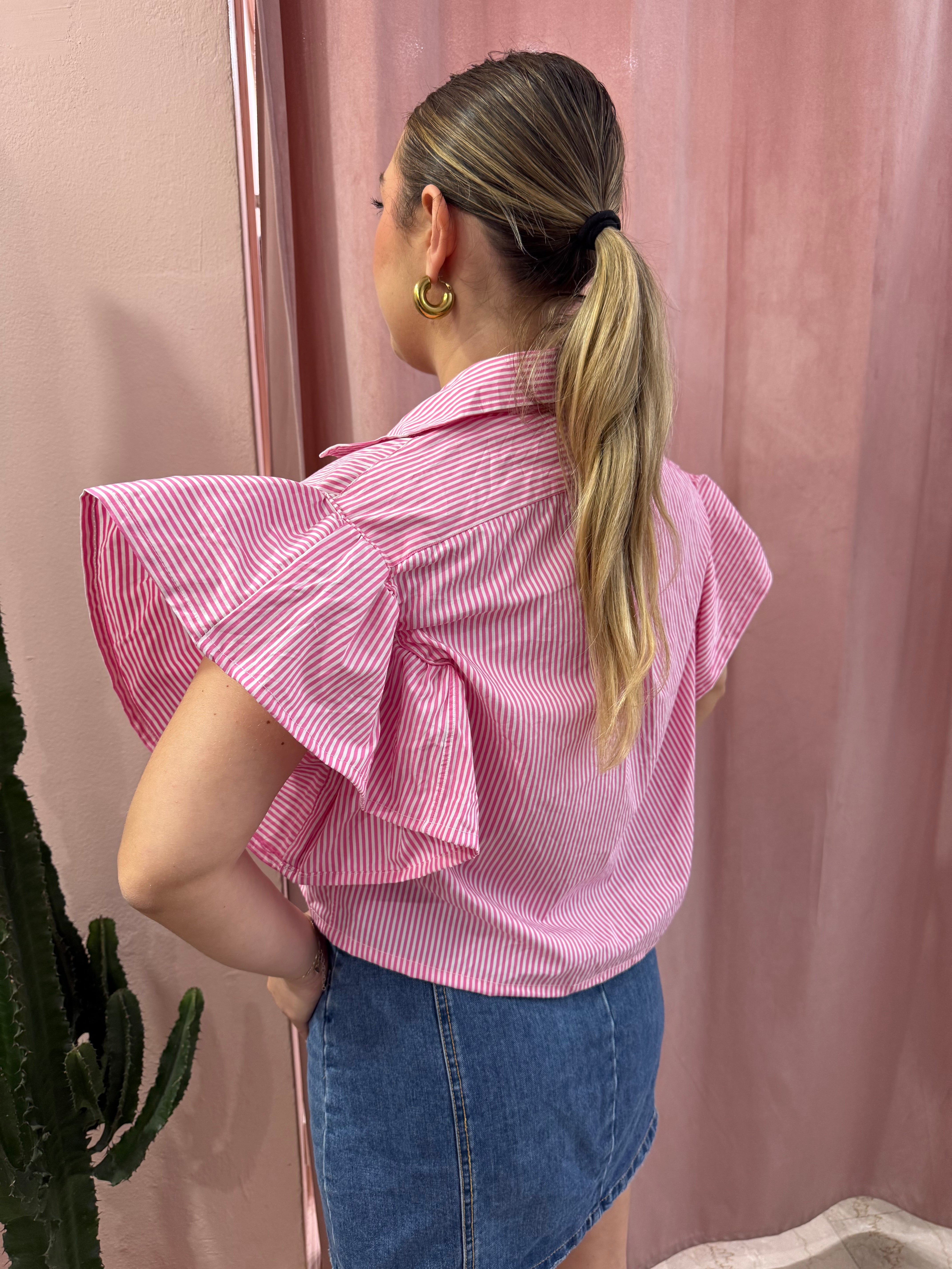 Camicia Ralph lauren upcycling rosa a righe